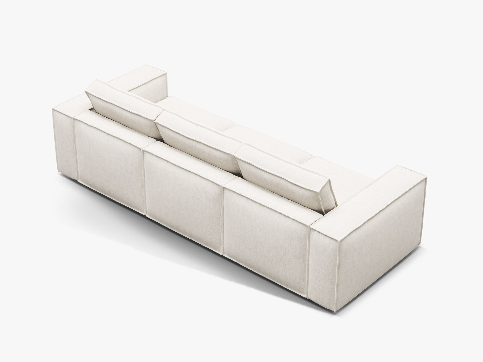 Micadoni modulares Sofa Pola 4-Sitzer Strukturierter Stoff Babel Weiß
