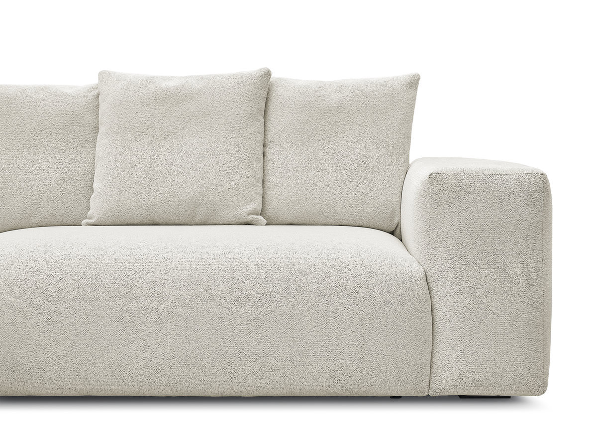 Bobochic Voltaire Ecksofa 268 × 214 cm Melange-Stoff Weiß Ecke links