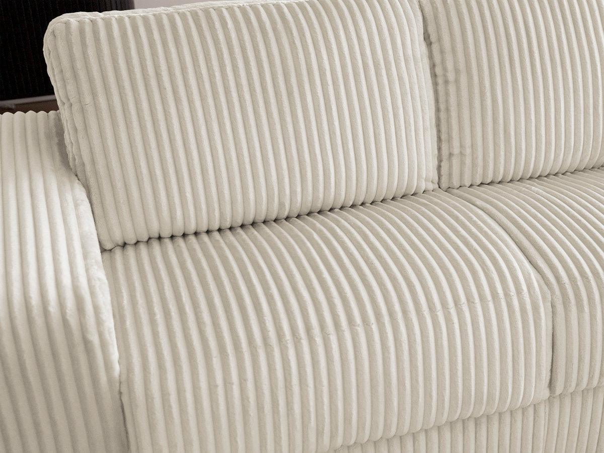 Bobochic Ibiza Schlafsofa 3-Sitzer Cordsamt Beige, Liegefläche 140 × 196 cm