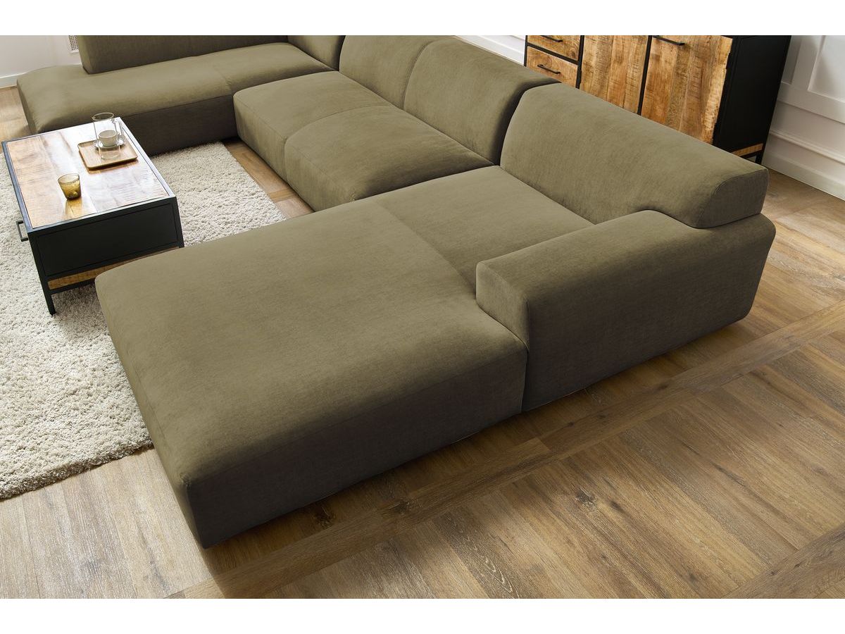 Bobochic Lavena Wohnlandschaft 399 × 220 cm Samt Grün Ecke rechts