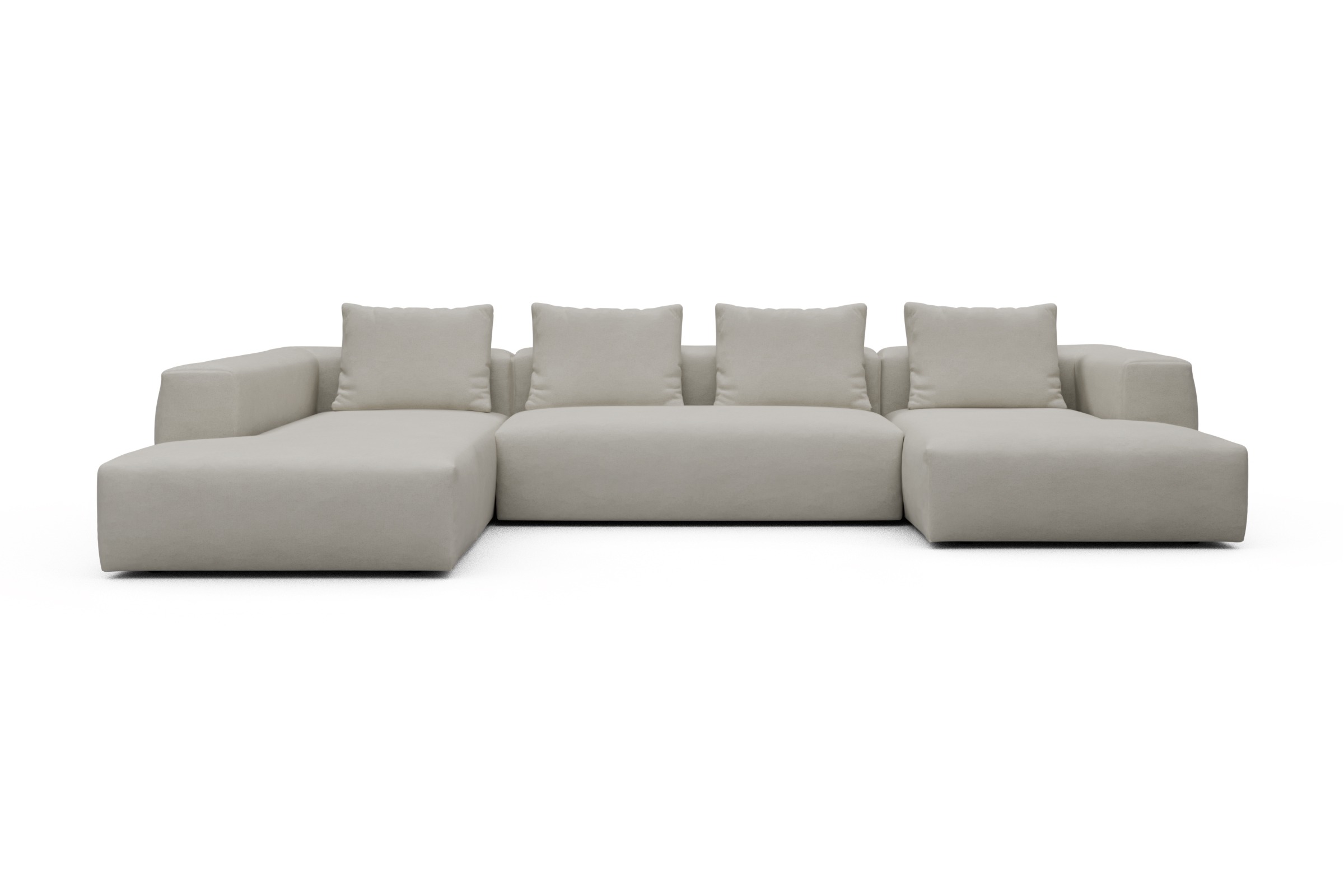 Skandi Home Wohnlandschaft Fred Relax-Ecke links mit 2-Sitzer und Chaiselongue rechts Denari-Clean-Beige moebelfaktor
