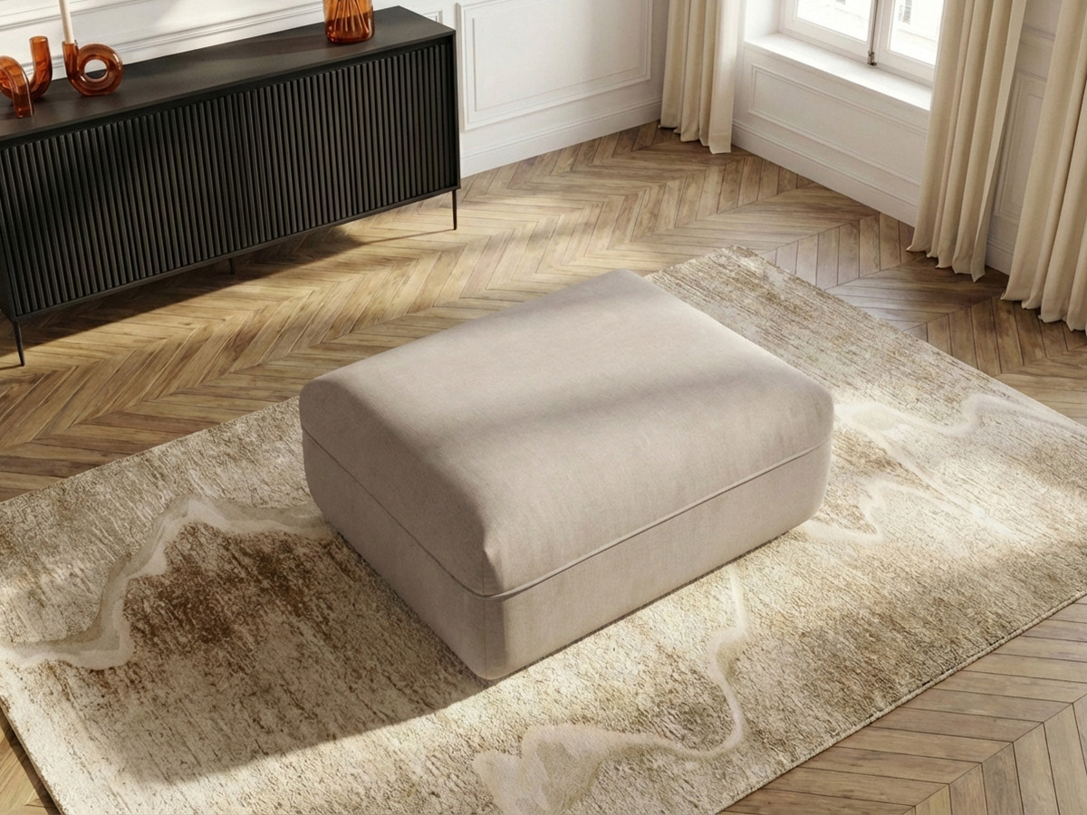 Bobochic Luigi Pouf Strukturstoff Beige