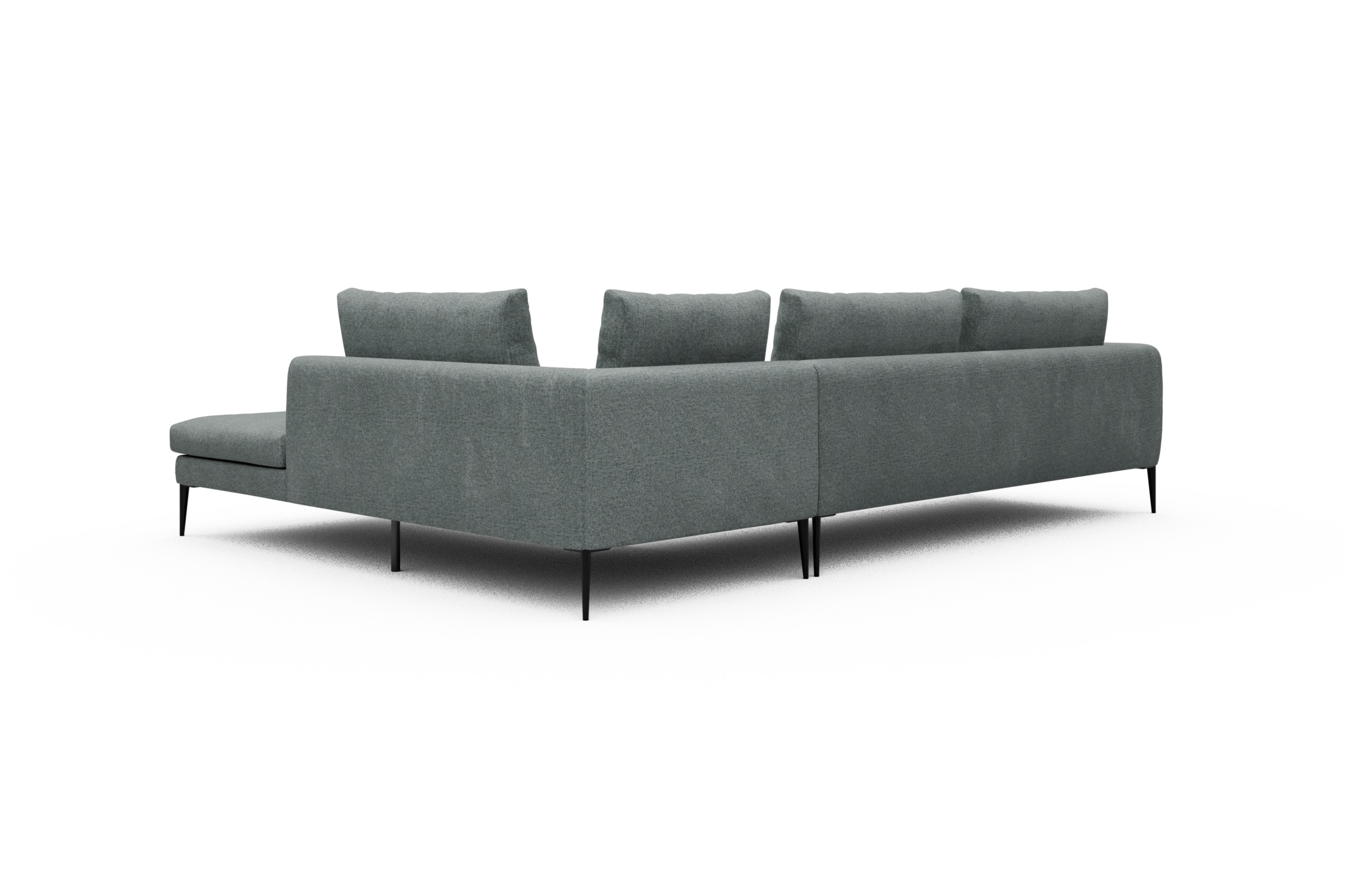 Ecksofa Paul Relax-Ecke links mit 3-Sitzer Casone-Light-Mixed-Green