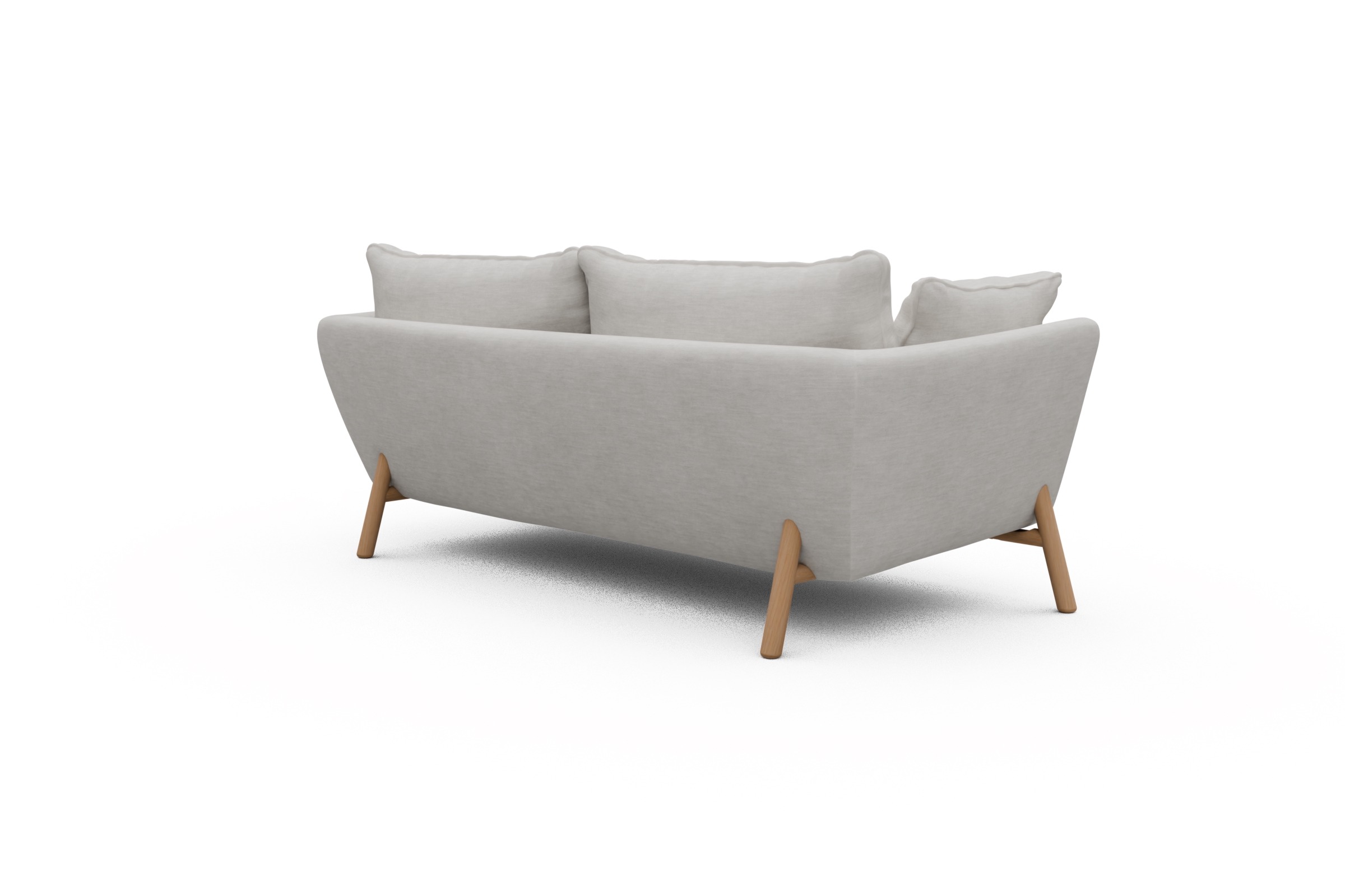 Sofa Emil PREMIUM 2-Sitzer Beinfarbe Eiche Natur Vivus-Dusty-Off-White