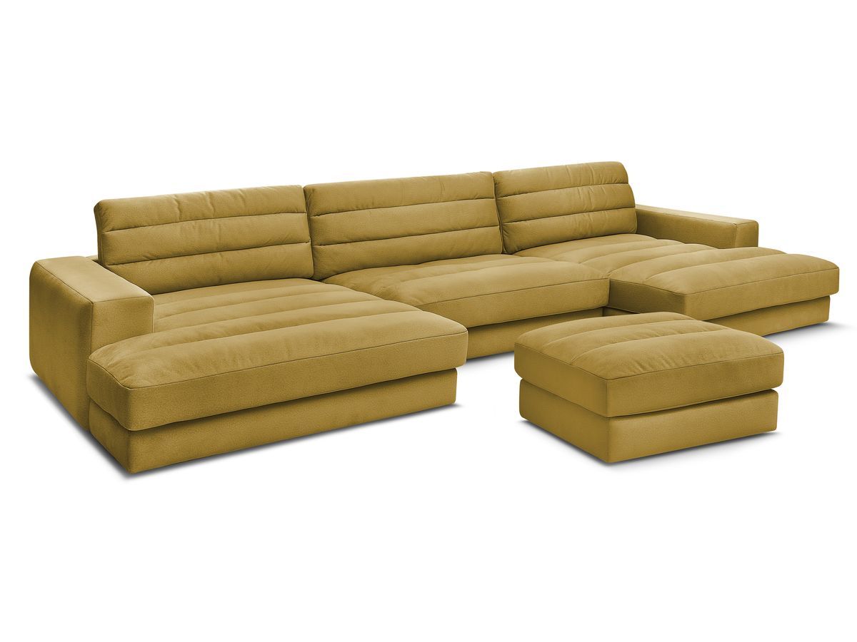 Bobochic Sierra Wohnlandschaft mit Pouf Samt Gelb