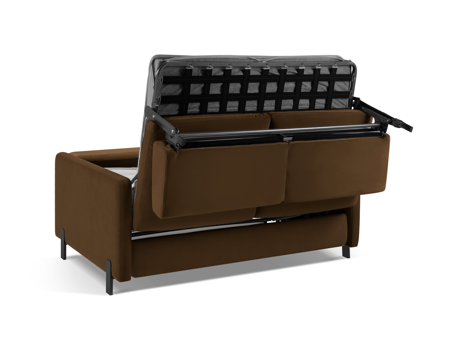 Micadoni Schlafsofa Gloria 2-Sitzer Samt Schokolade 205x140