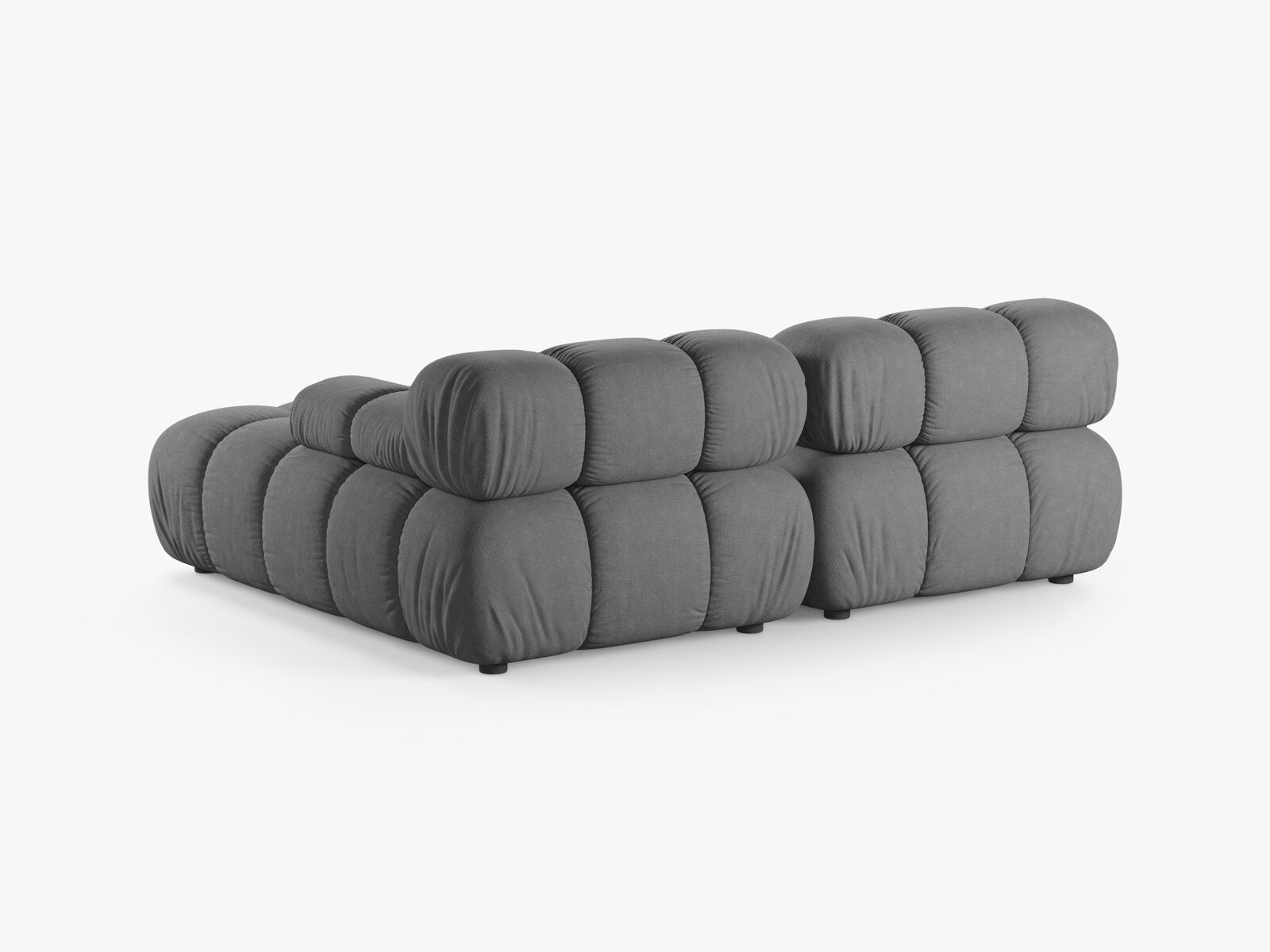 Micadoni Modulares Ecksofa Bellis 3-Sitzer Rechts Strukturierter Stoff Liberty Grau