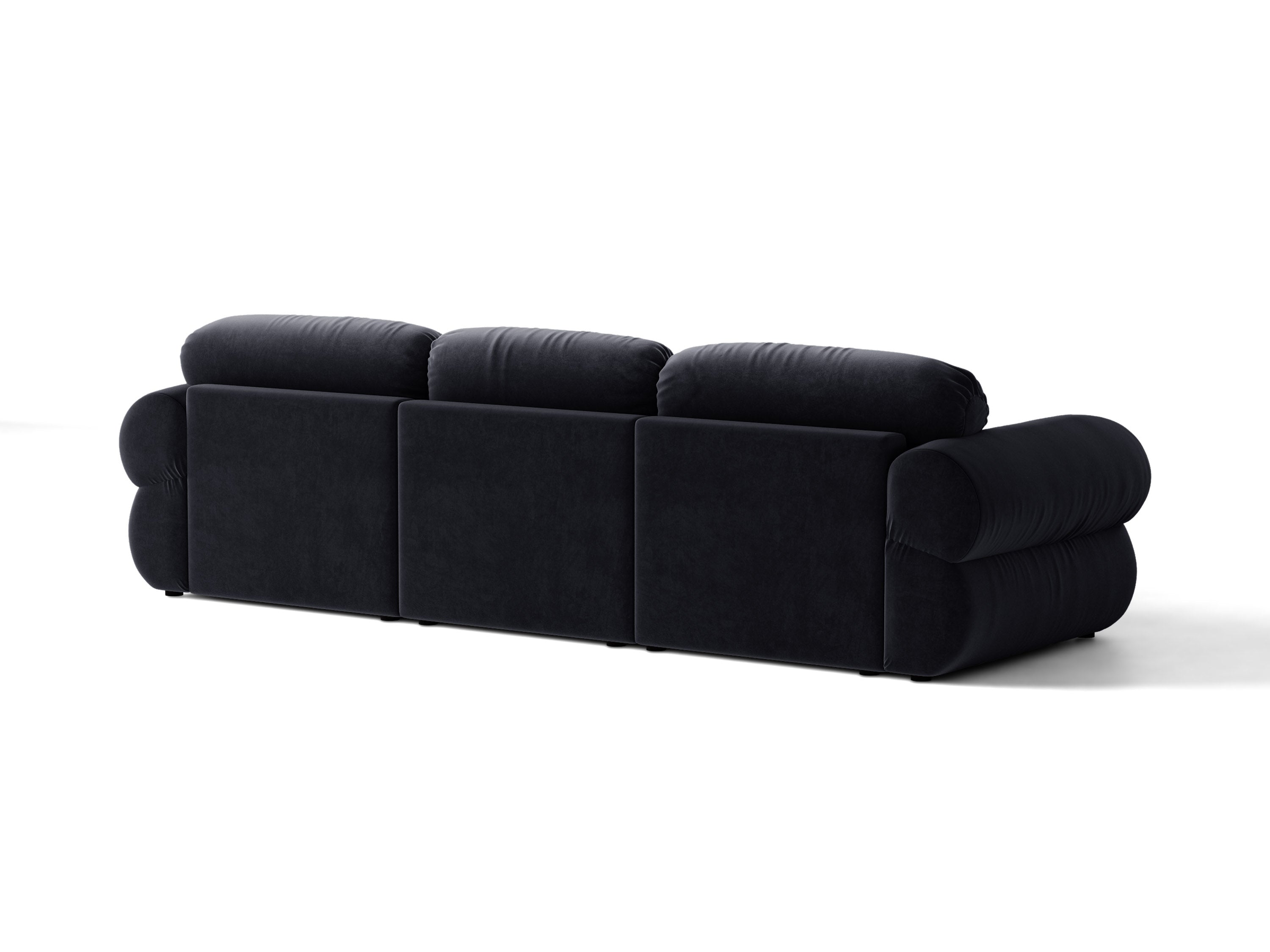 Micadoni Ophelia Ecksofa 6-Sitzer Links Samt Salvador Königsblau