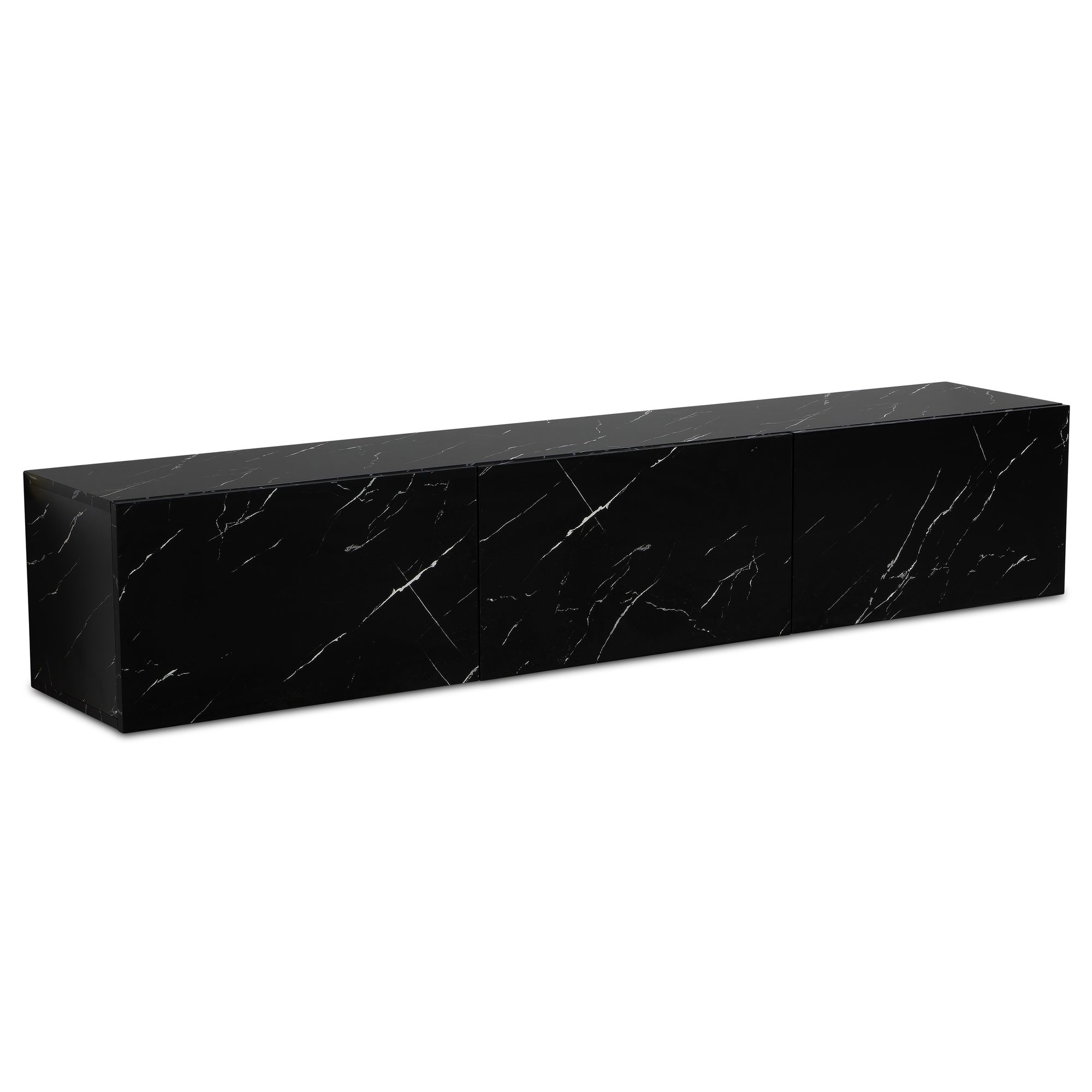 TV-Board Hasvik Marmoroptik Schwarz Breite 160 cm