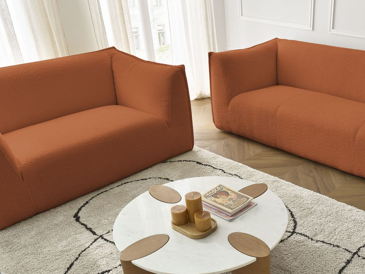 Bobochic Giorgia Sofa 5-Sitzer 412 × 100 cm Bouclé-Stoff Orange