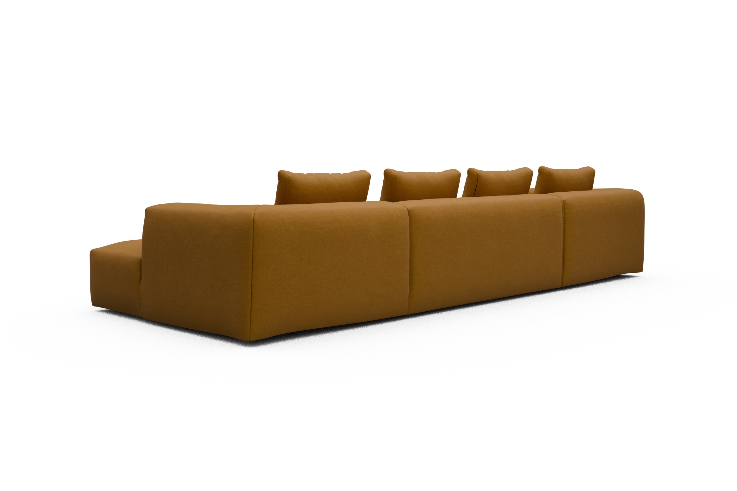 Wohnlandschaft Fred mit 2-Sitzer und Chaiselongue beidseitig Satya-Ocre
