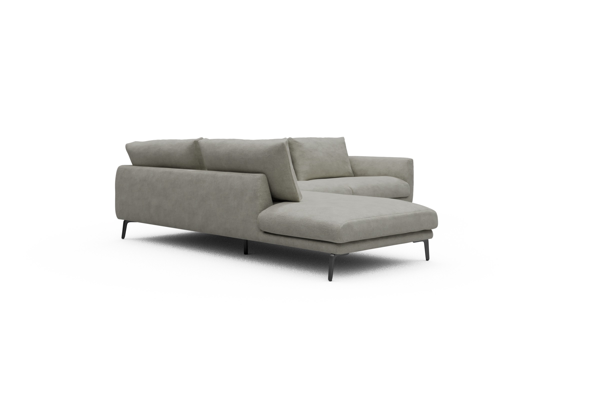 Ecksofa Karl Relax-Ecke links mit 2,5-Sitzer Carreno-Moon-Stone-White
