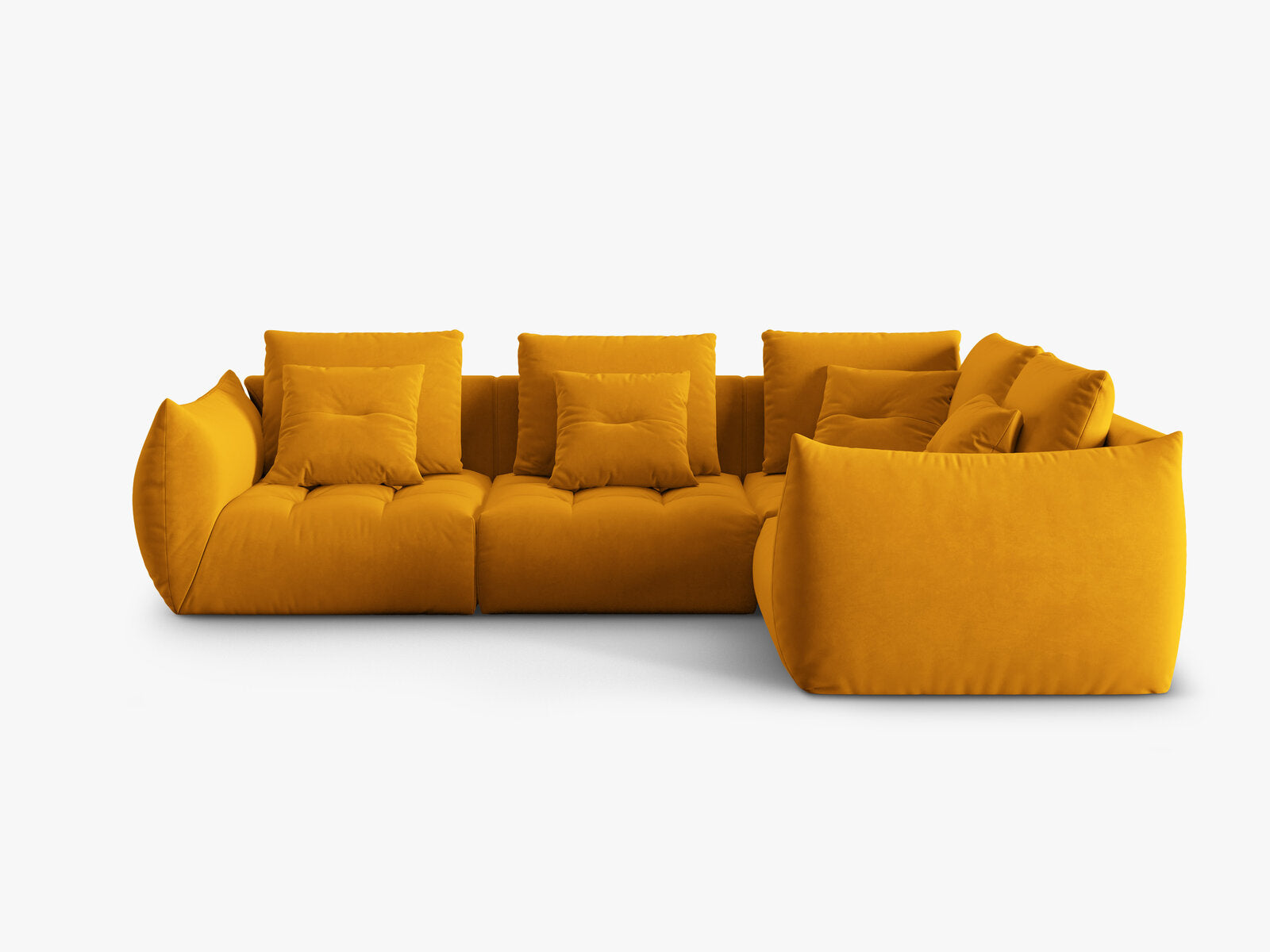 Micadoni Ecksofa Bloom 4-Sitzer Rechts Samt Gelb
