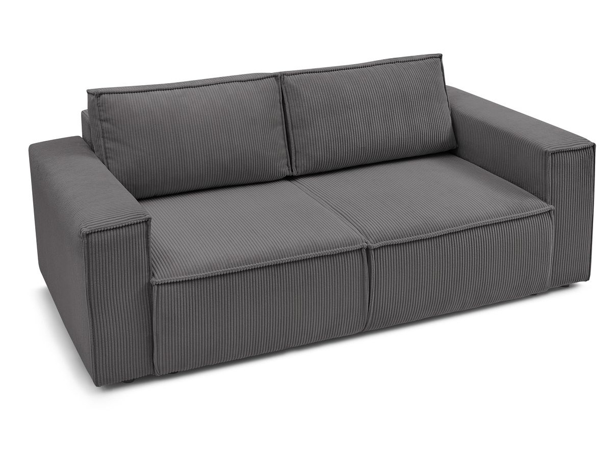 Bobochic Nihad Sofa 2-Sitzer Cordsamt Dunkelgrau