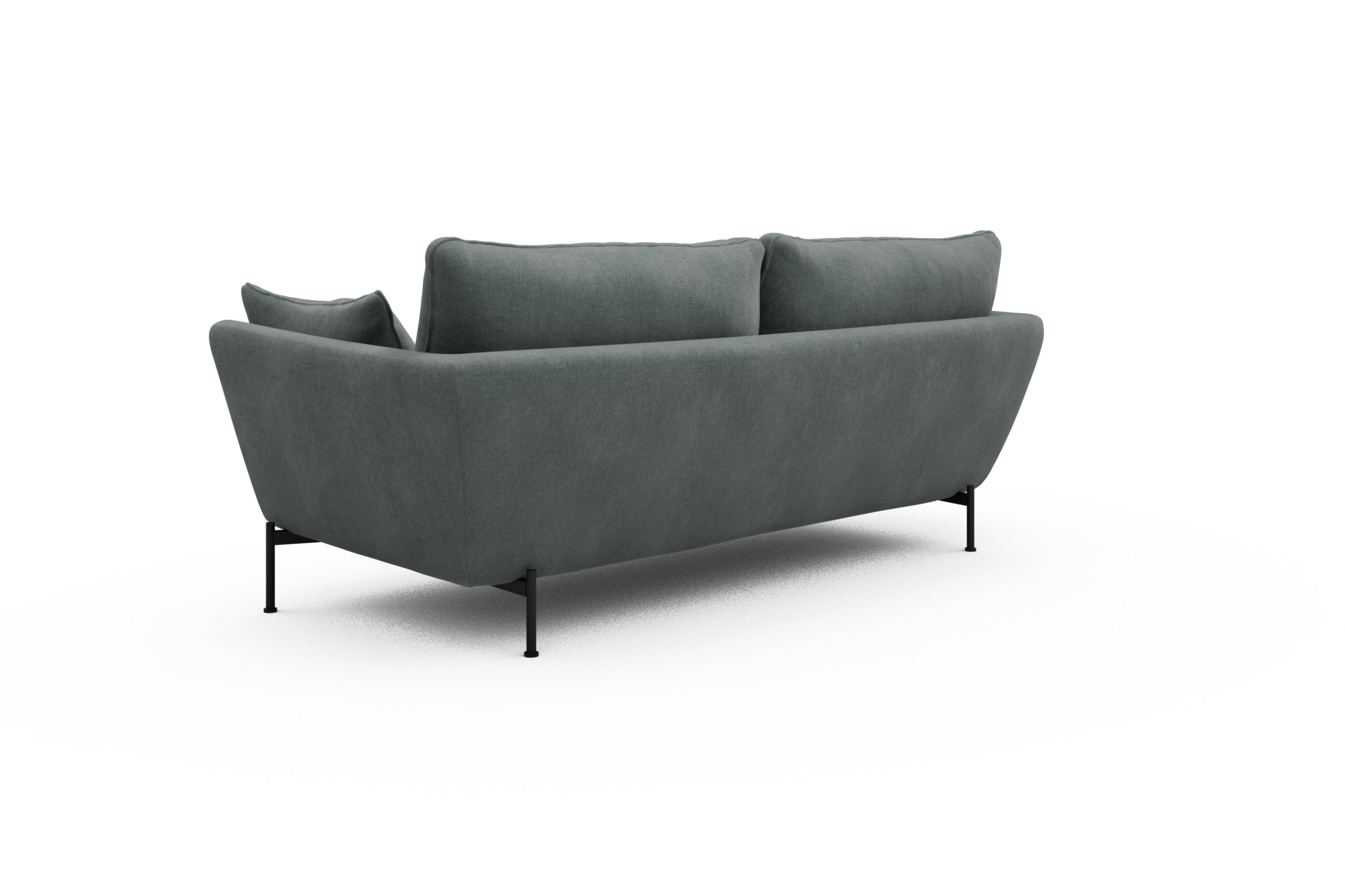 Sofa Anton 3-Sitzer Smooth-Silver-Grey
