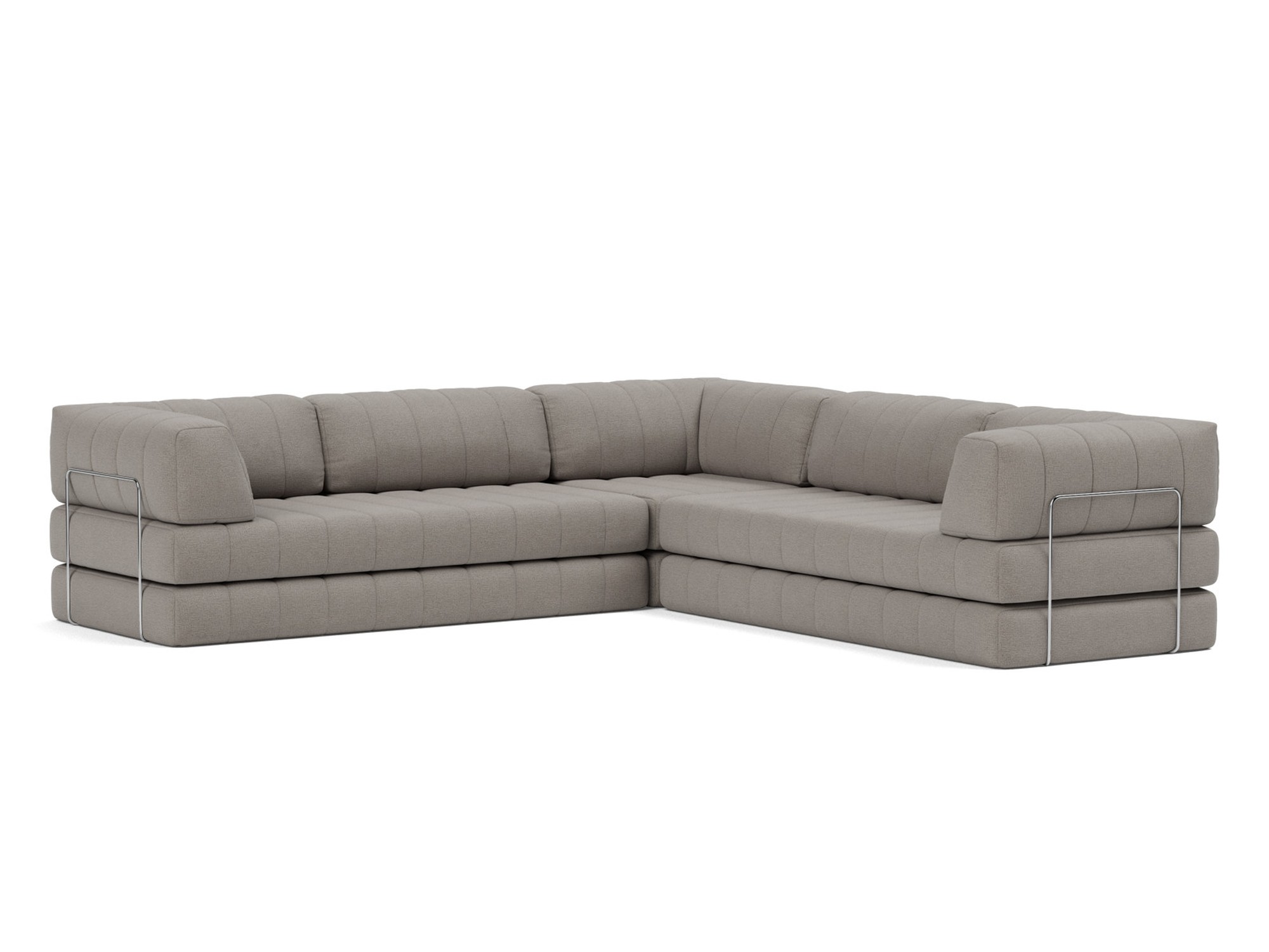 Eck-Schlafsofa CozyPad mit Armlehnen Flachgewebe Mixed Dance 521-Grey