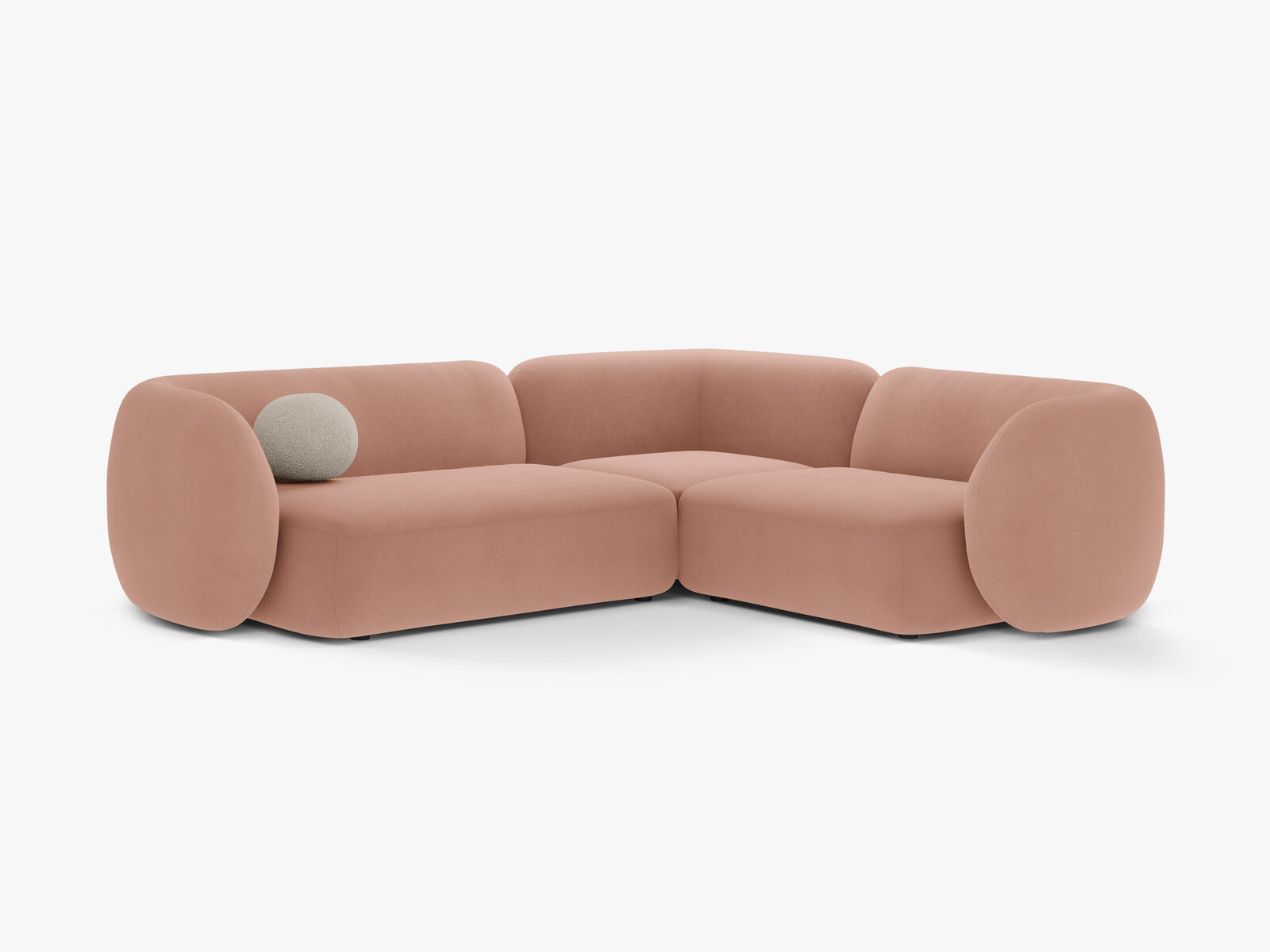 Micadoni Ecksofa Kate 4-Sitzer Rechts Samt Rosa