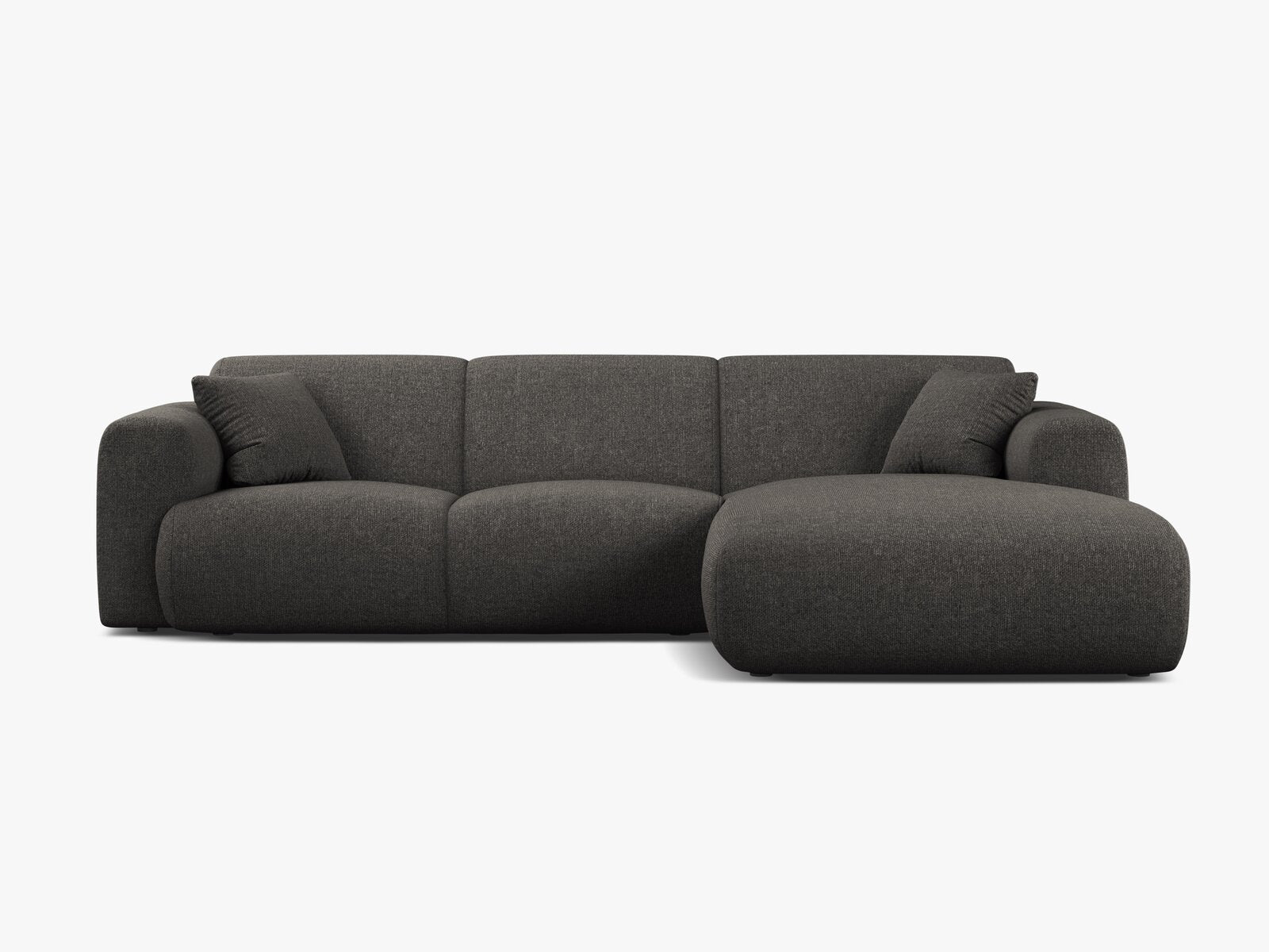 Micadoni Ecksofa Molino 4-Sitzer Rechts Chenille Eden Dunkelgrau