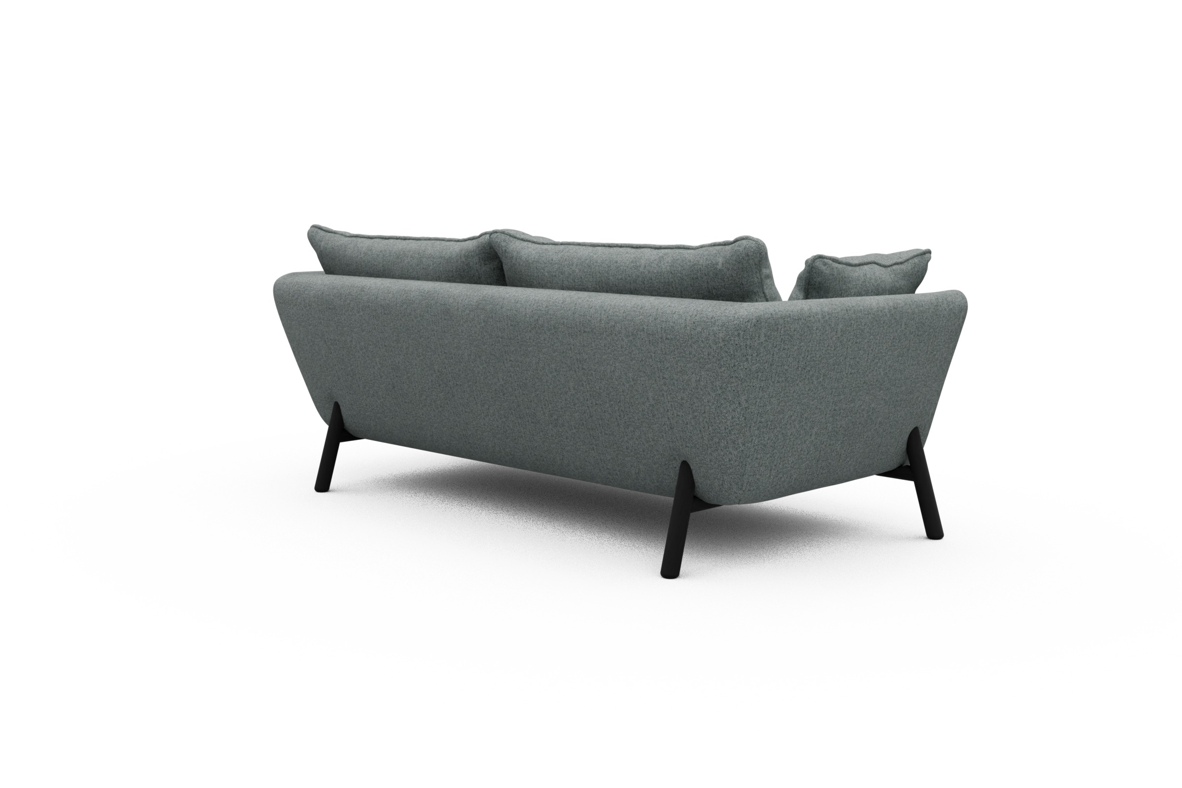 Sofa Emil PREMIUM 2-Sitzer Beinfarbe Eiche Schwarz Casone-Light-Mixed-Green
