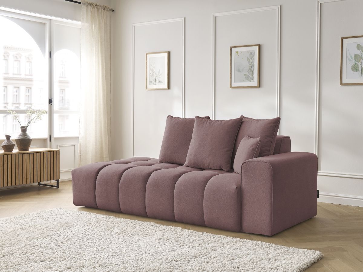 Bobochic Mont-blanc Sofa 4-Sitzer Melange-Stoff Rosa Armlehne rechts