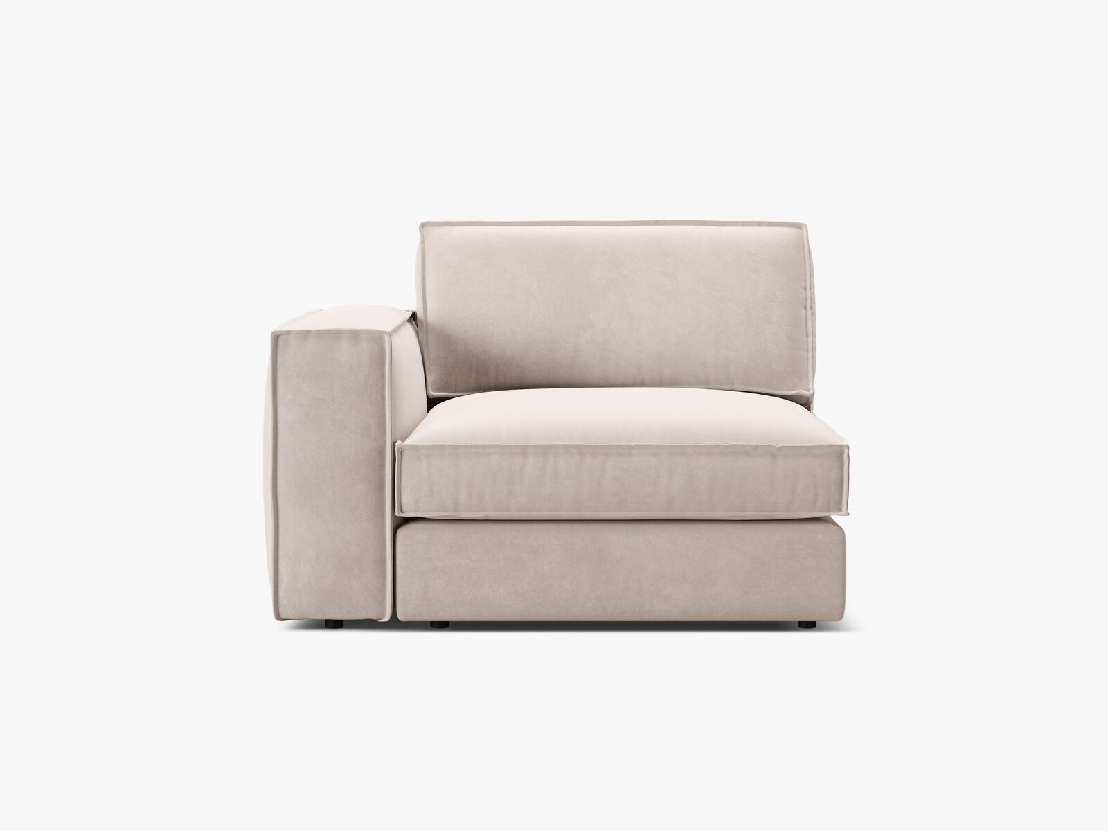 Micadoni Eckmodul mit Armlehne Pola große Version Links Samt Salvador Beige