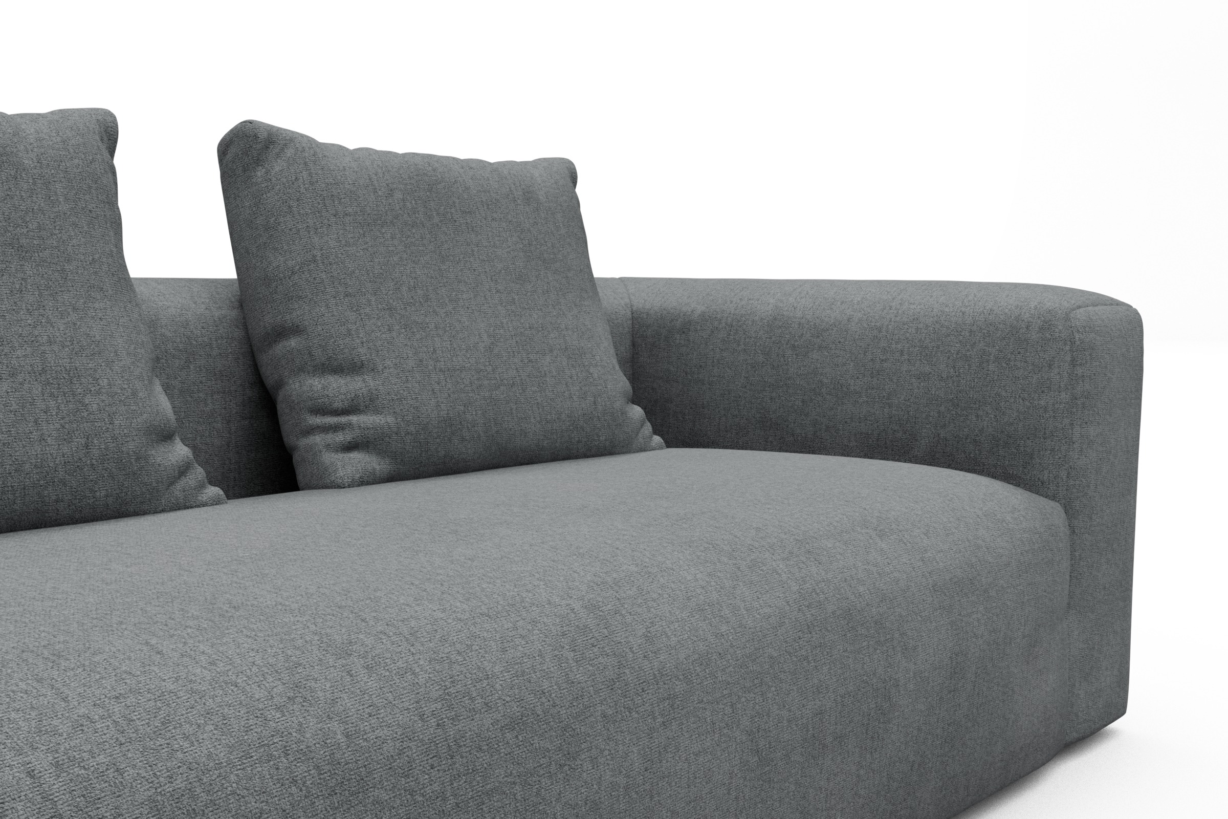 Ecksofa Fred 2x 2,5-Sitzer links offen Casone-Gravel-Grey