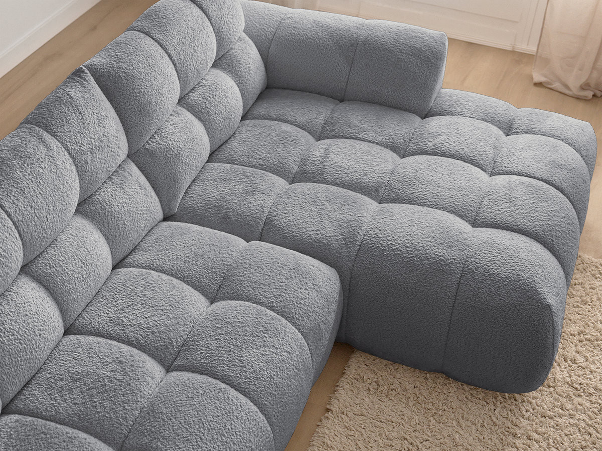 Bobochic Jaya Ecksofa Chenille Grau Ecke rechts