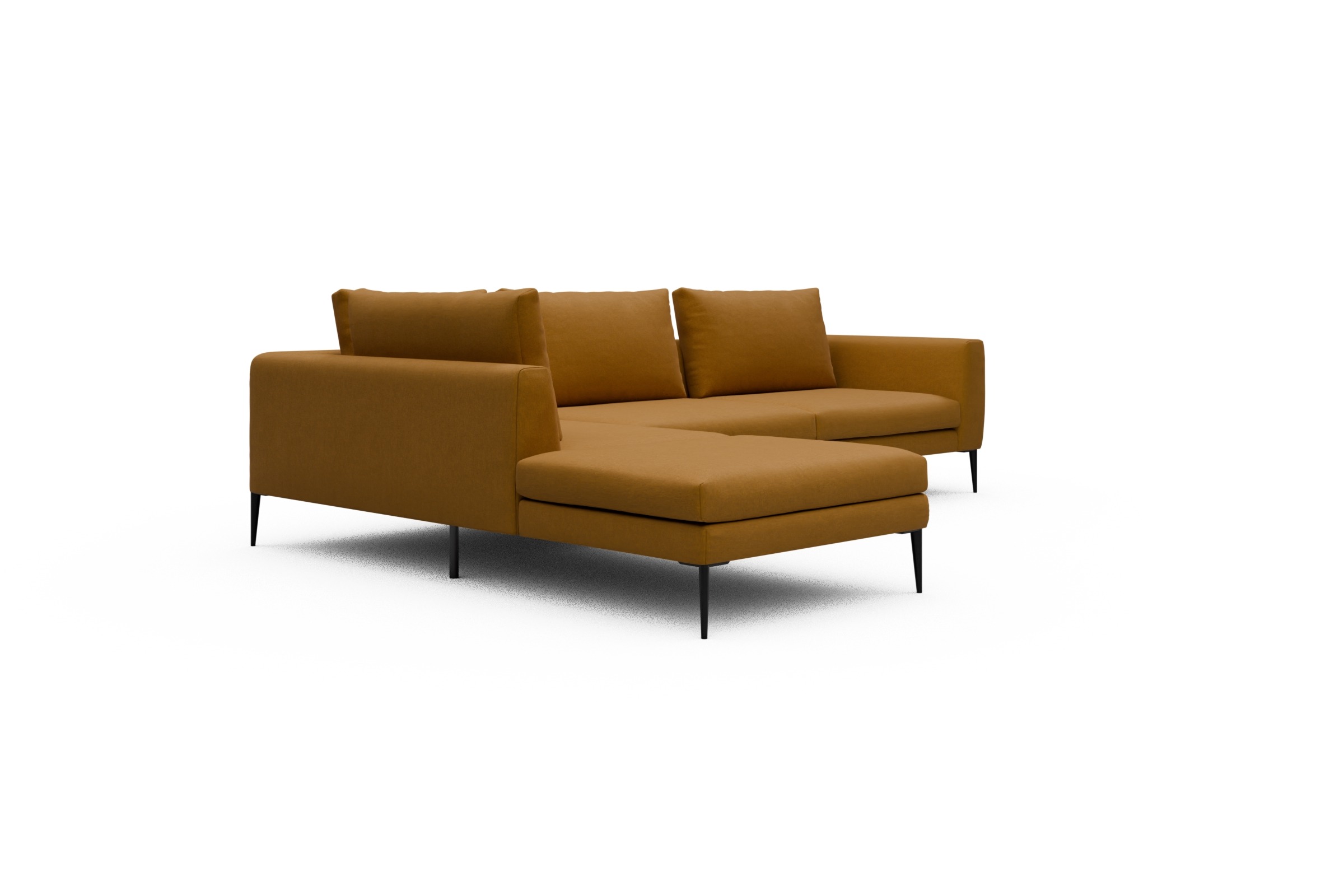 Ecksofa Paul Relax-Ecke rechts mit 3-Sitzer Satya-Ocre