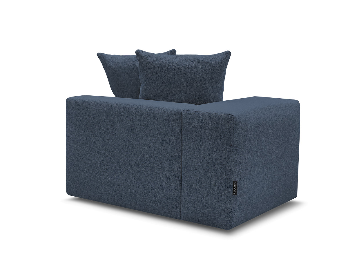 Bobochic Voltaire Sofamodul 1-Sitzer 130 × 100 cm Melange-Stoff Dunkelblau Ecke links