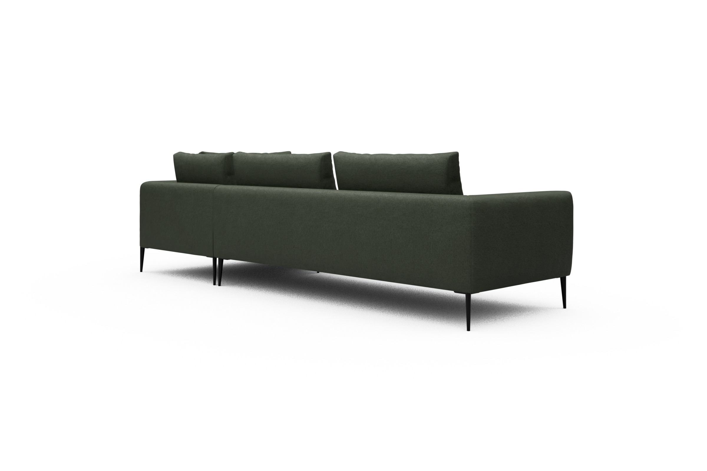 Ecksofa Paul Relax-Ecke links mit 3-Sitzer Denari-Forest-Green