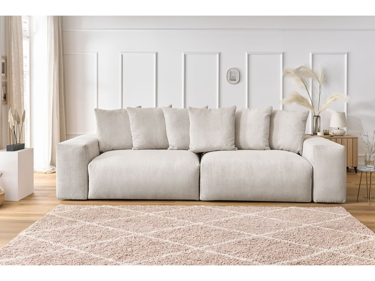 Bobochic Voltaire Sofa 4-Sitzer 320 × 124 cm Cordsamt Beige