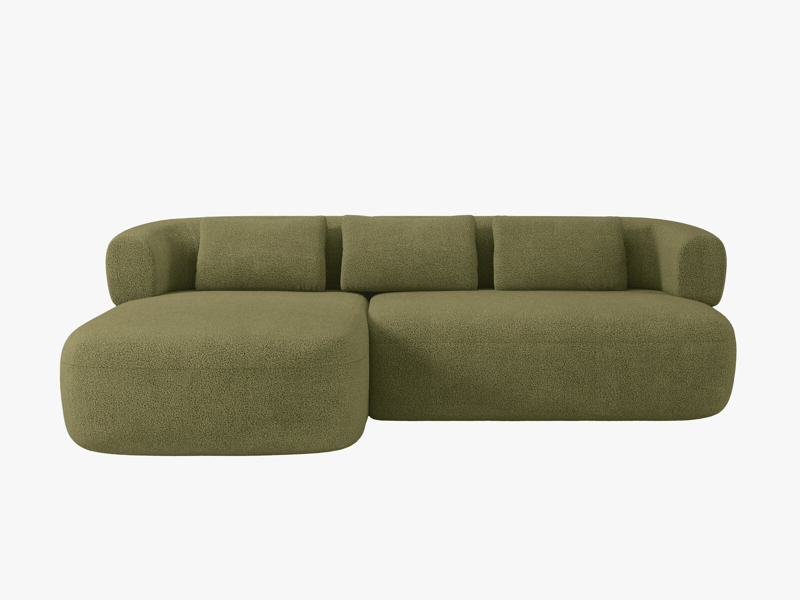 Micadoni 5-Sitzer Ecksofa Jenny Links Boucle Now or Never Grün