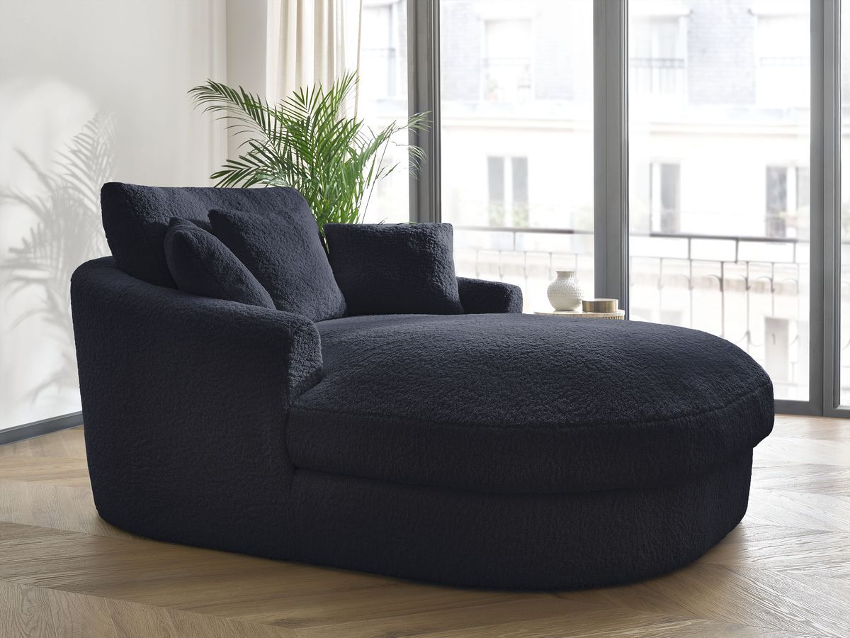 Bobochic Belem Méridienne-Modul Bouclé-Stoff Dunkelblau