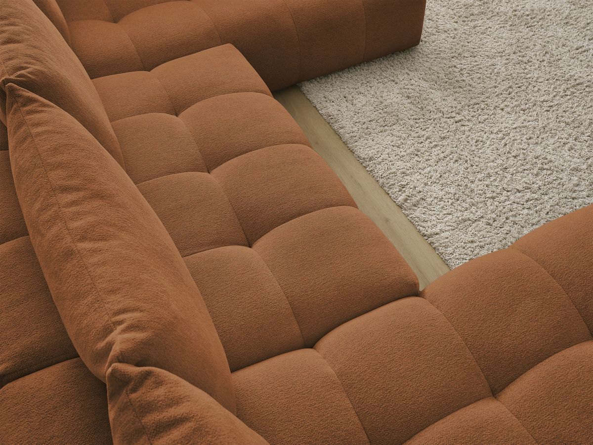Bobochic Everest Wohnlandschaft, 6 Kissen Melange-Stoff Orange Ecke links