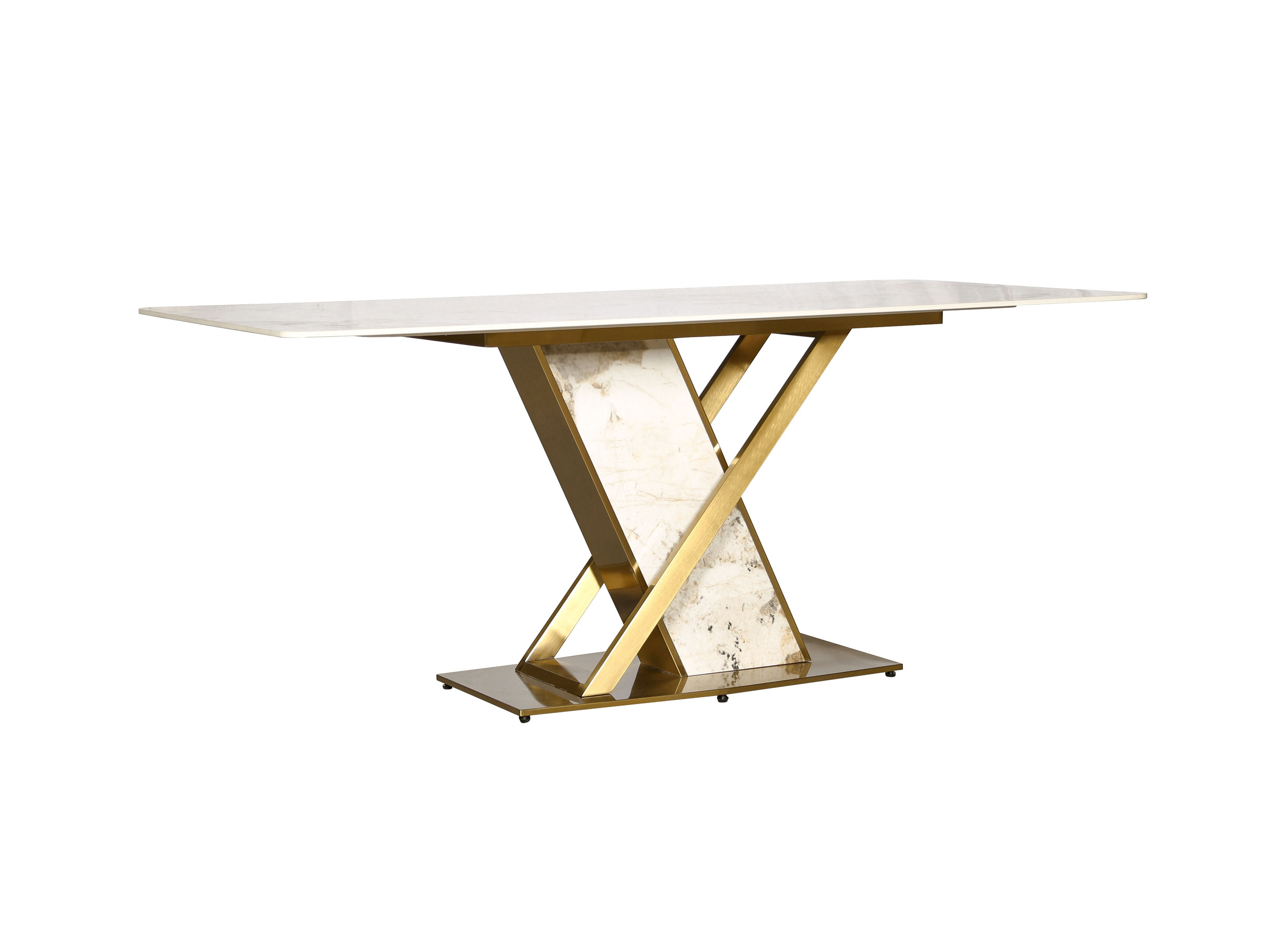 Livin Hill Esstisch 180cm Modig Goldene Beine, weiße Tischplatte M55