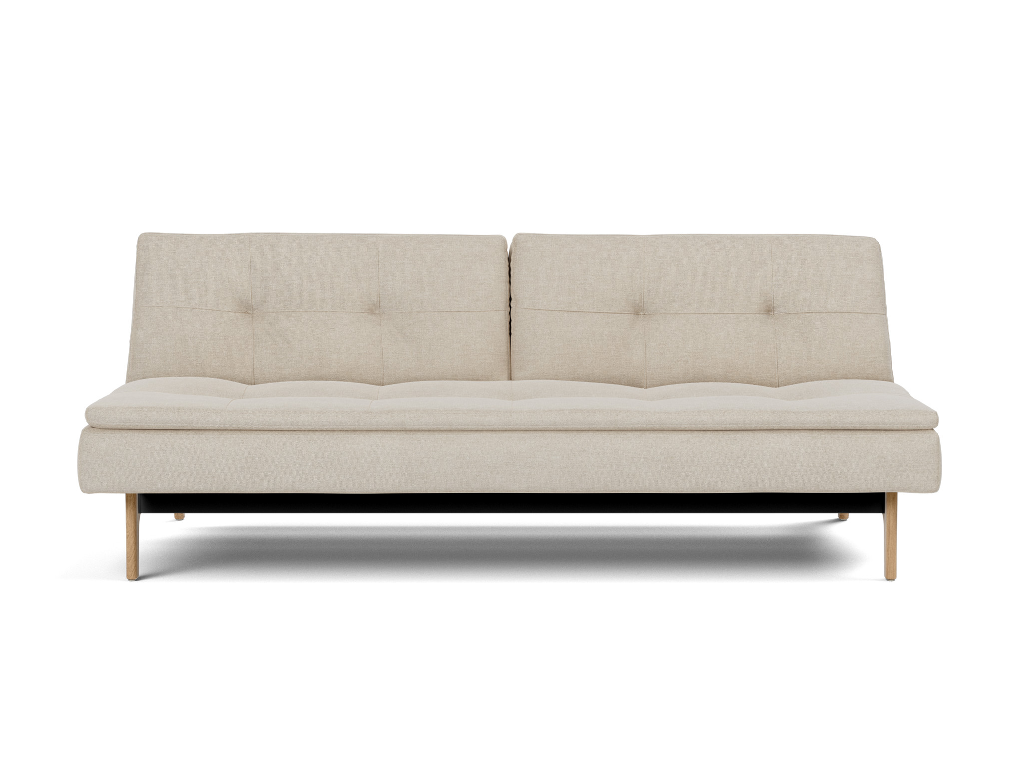 Schlafsofa Dublexo Flachgewebe Phobos 586-Latte Beine Eiche