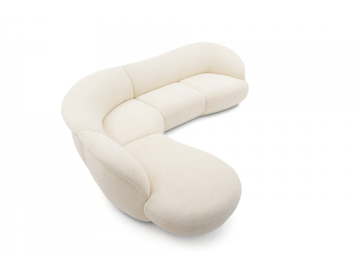 Bobochic Nora Ecksofa Chenille Weiß Ecke links