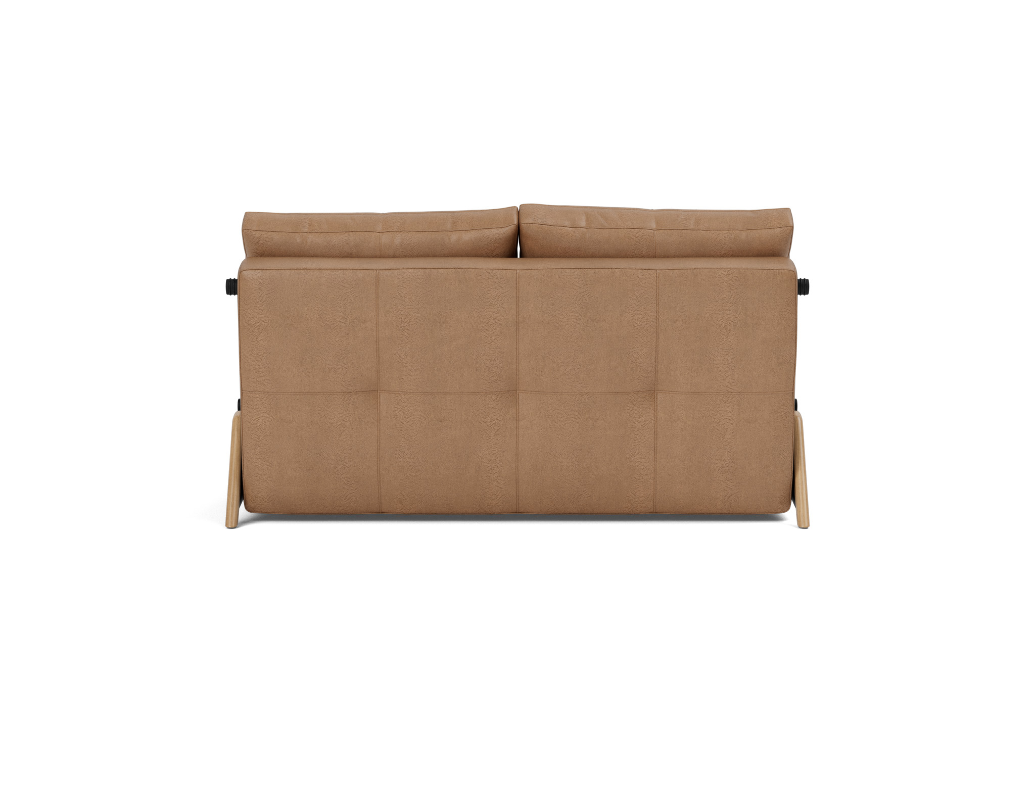 Schlafsofa Cubed 140 Lederoptik Faunal 551-Brown Beine Eiche