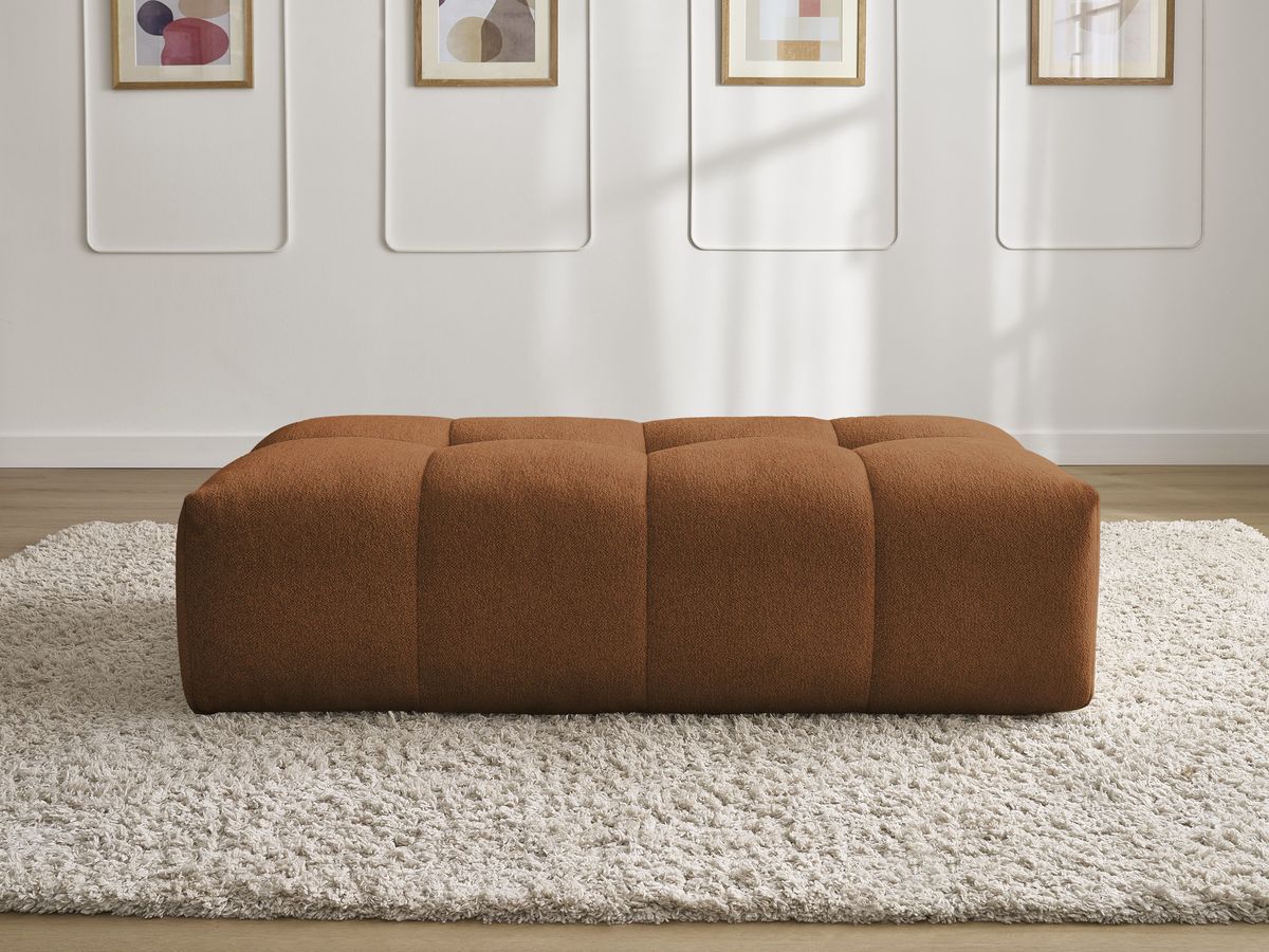 Bobochic Everest Pouf 140 × 70 cm Melange-Stoff Orange