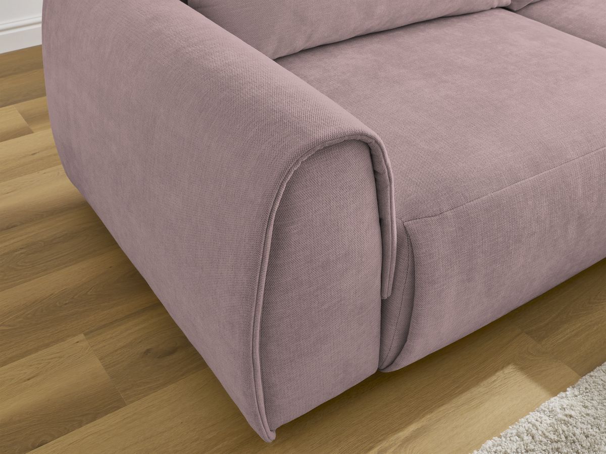 Bobochic Aden Ecksofa 246 × 152 cm Stoff Rosa Ecke rechts