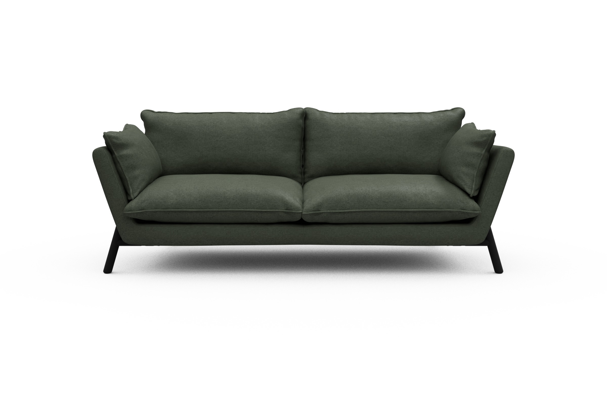 Skandi Home Sofa Emil PREMIUM 3-Sitzer Beinfarbe Eiche Schwarz Denari-Forest-Green moebelfaktor