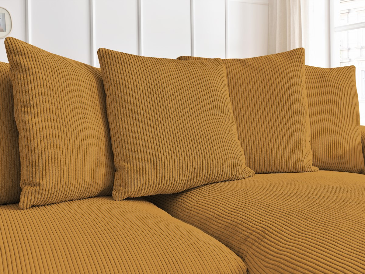Bobochic Voltaire Ecksofa 310 × 174 cm Cordsamt Gelb