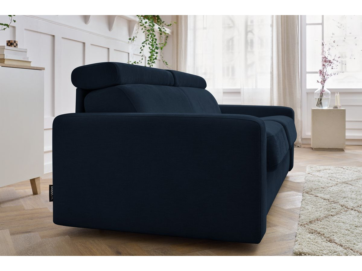 Bobochic Monaco Schlafsofa 3-Sitzer Stoff Dunkelblau, Liegefläche 140 × 190 cm