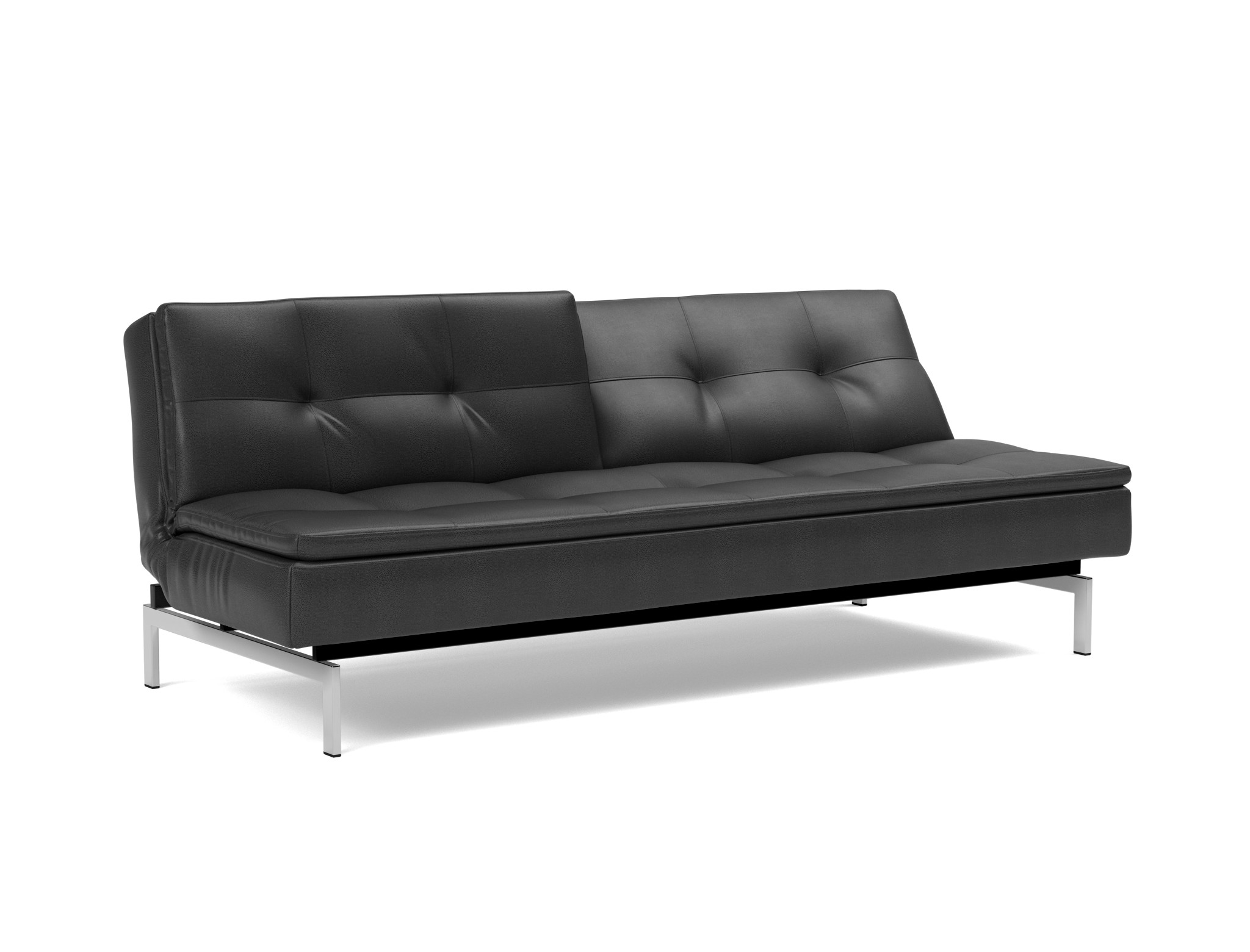 Schlafsofa Dublexo Lederoptik Faunal 550-Black Beine Chrom