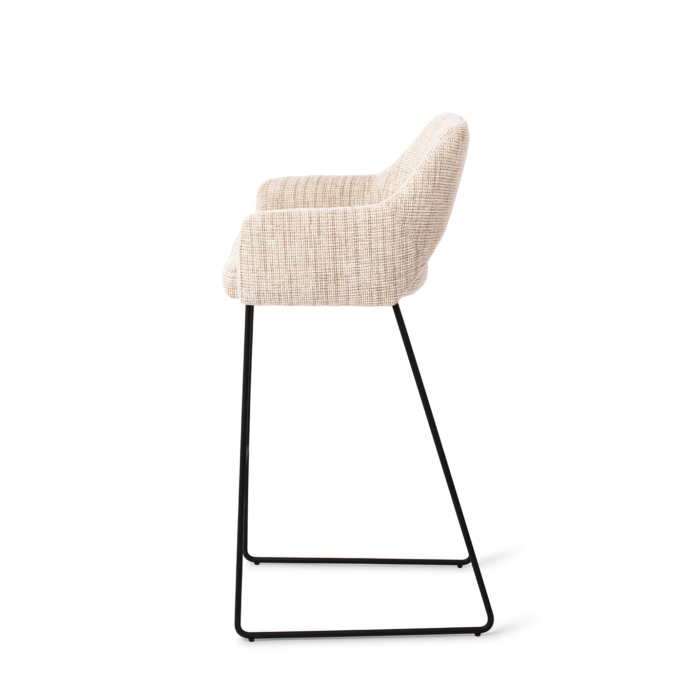 Jesper Home Barhocker Yanai Caramel Grid Slide Schwarz Barhöhe 75 cm