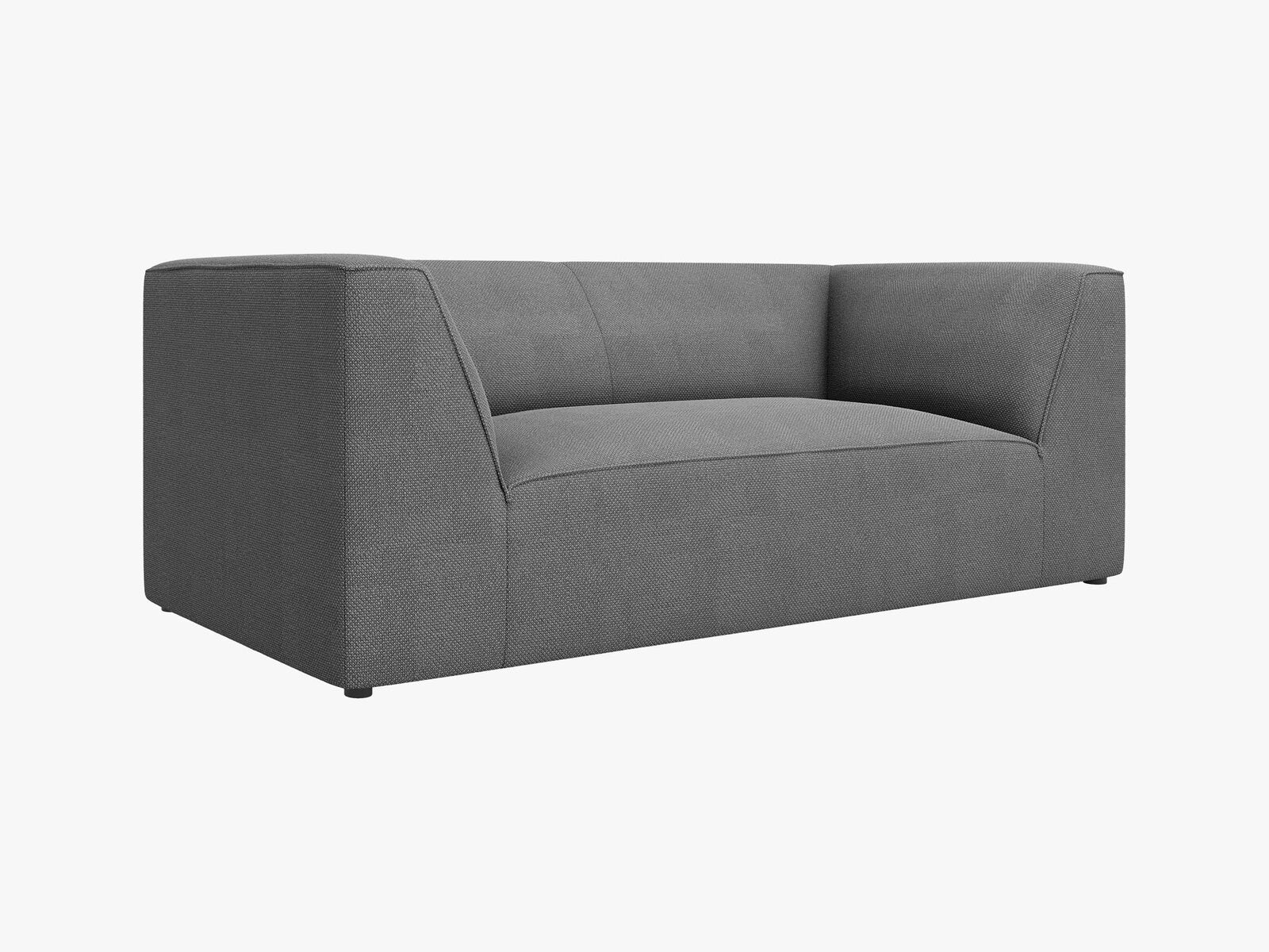 Micadoni Sofa Ruby 2-Sitzer Strukturierter Stoff Ottawa Grau