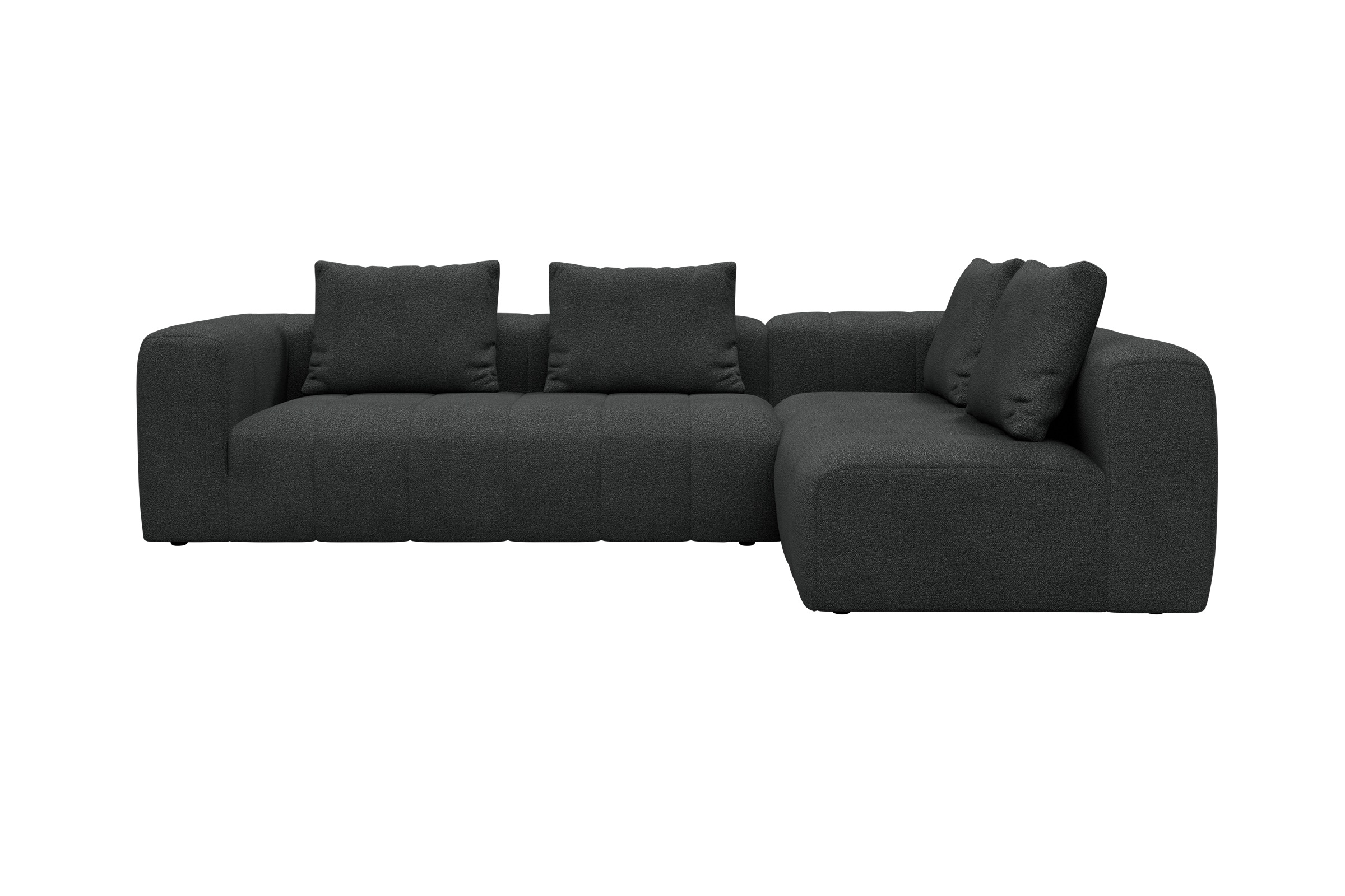 Hugo 2x 2,5-Sitzer Armlehne links Boucle-Charcoal moebelfaktor