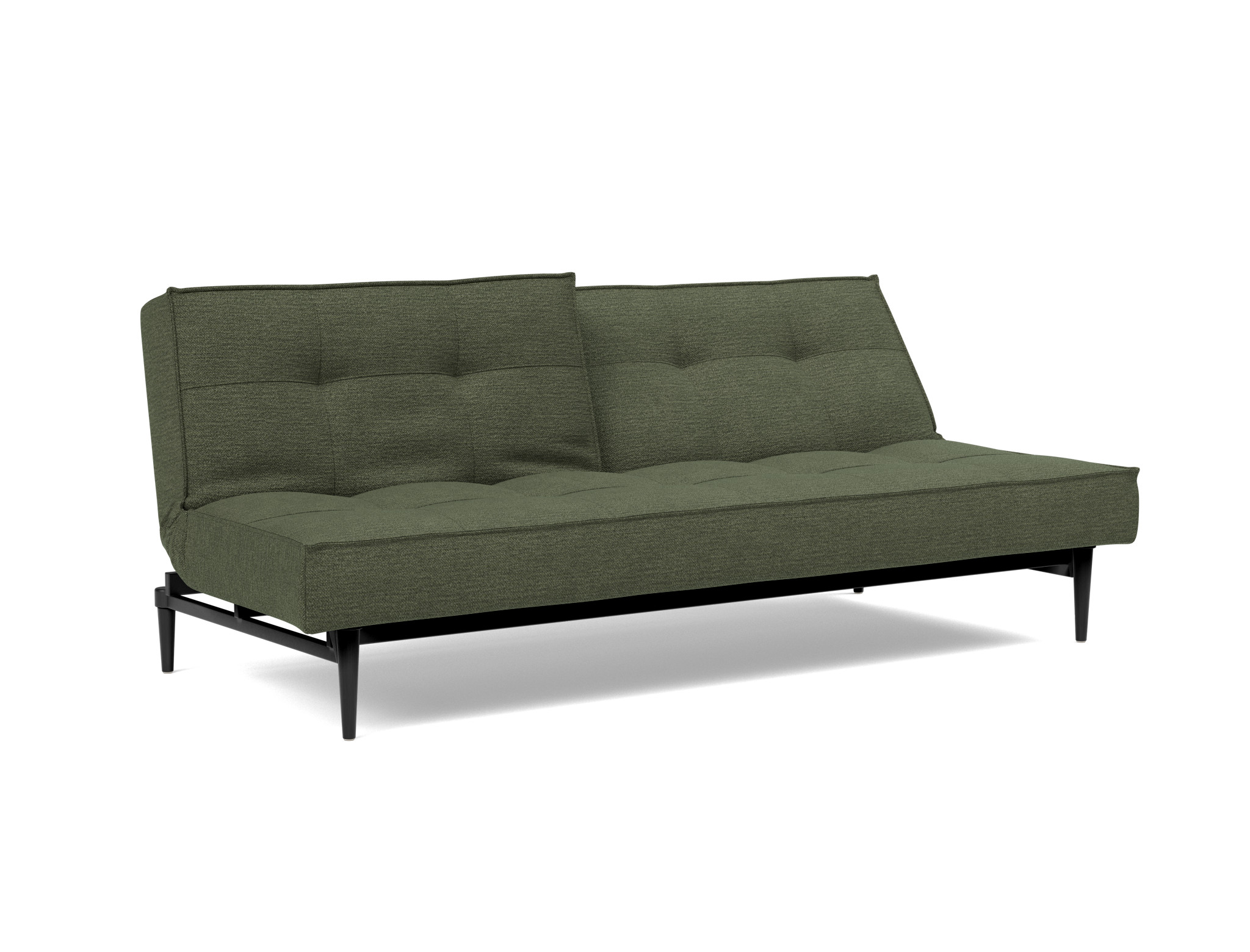Schlafsofa Splitback Strukturierter Stoff Taura 353-Forest Beine Styletto Eiche schwarz