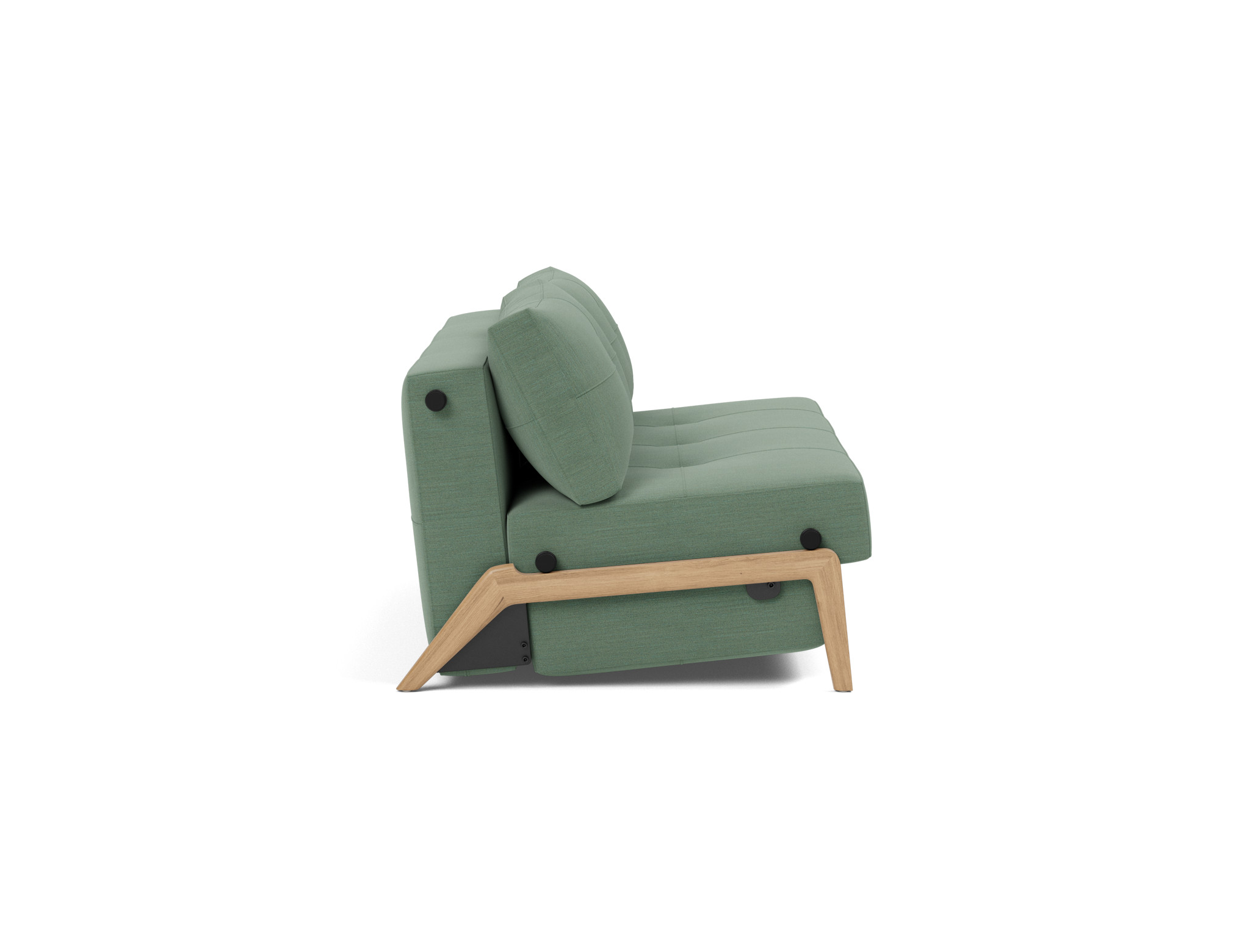 Schlafsofa Cubed 160 Flachgewebe Elegance 518-Green Beine Eiche