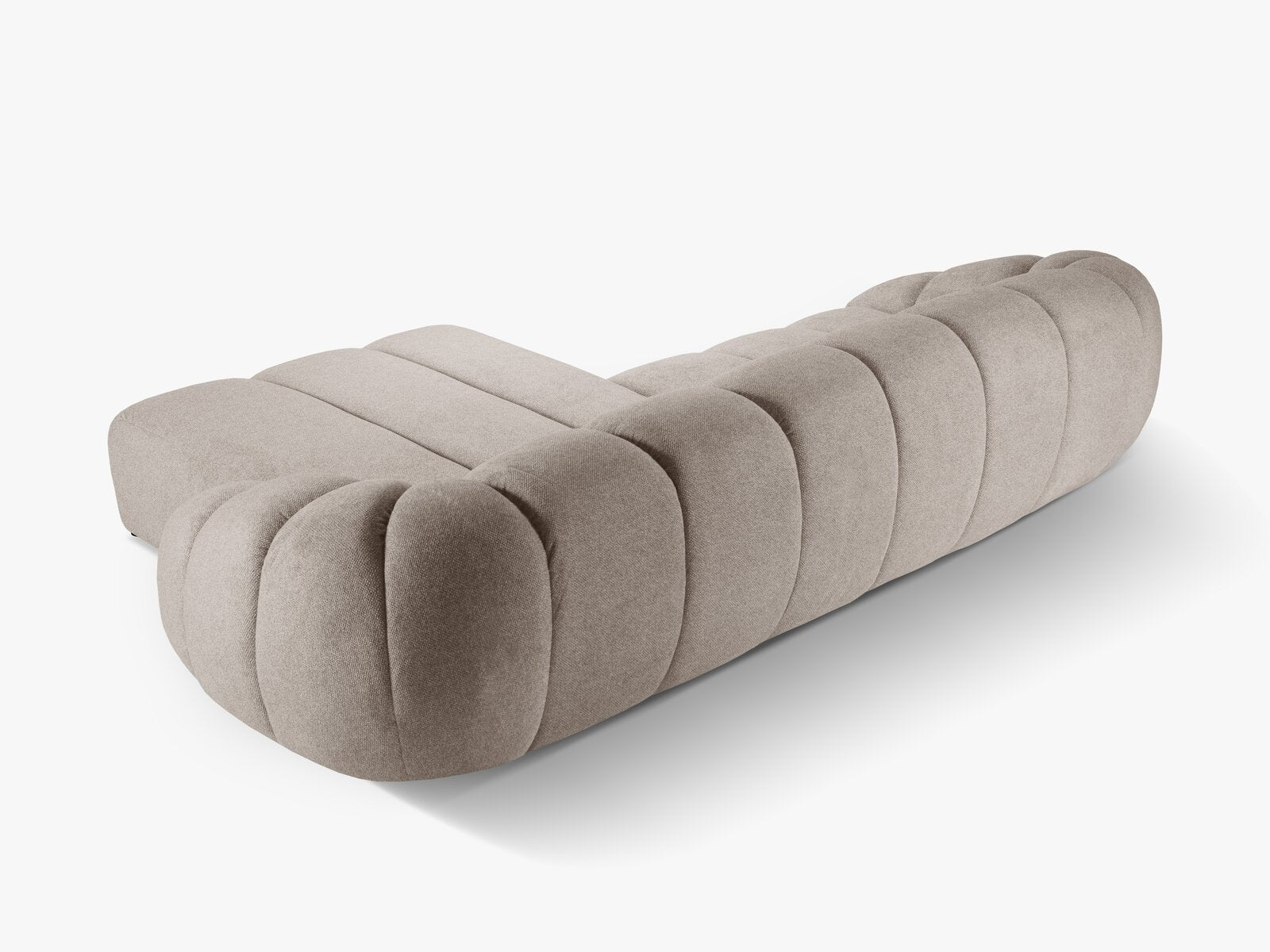 Micadoni Ecksofa Diana 4-Sitzer Rechts Strukturierter Samtstoff Dunkelbeige